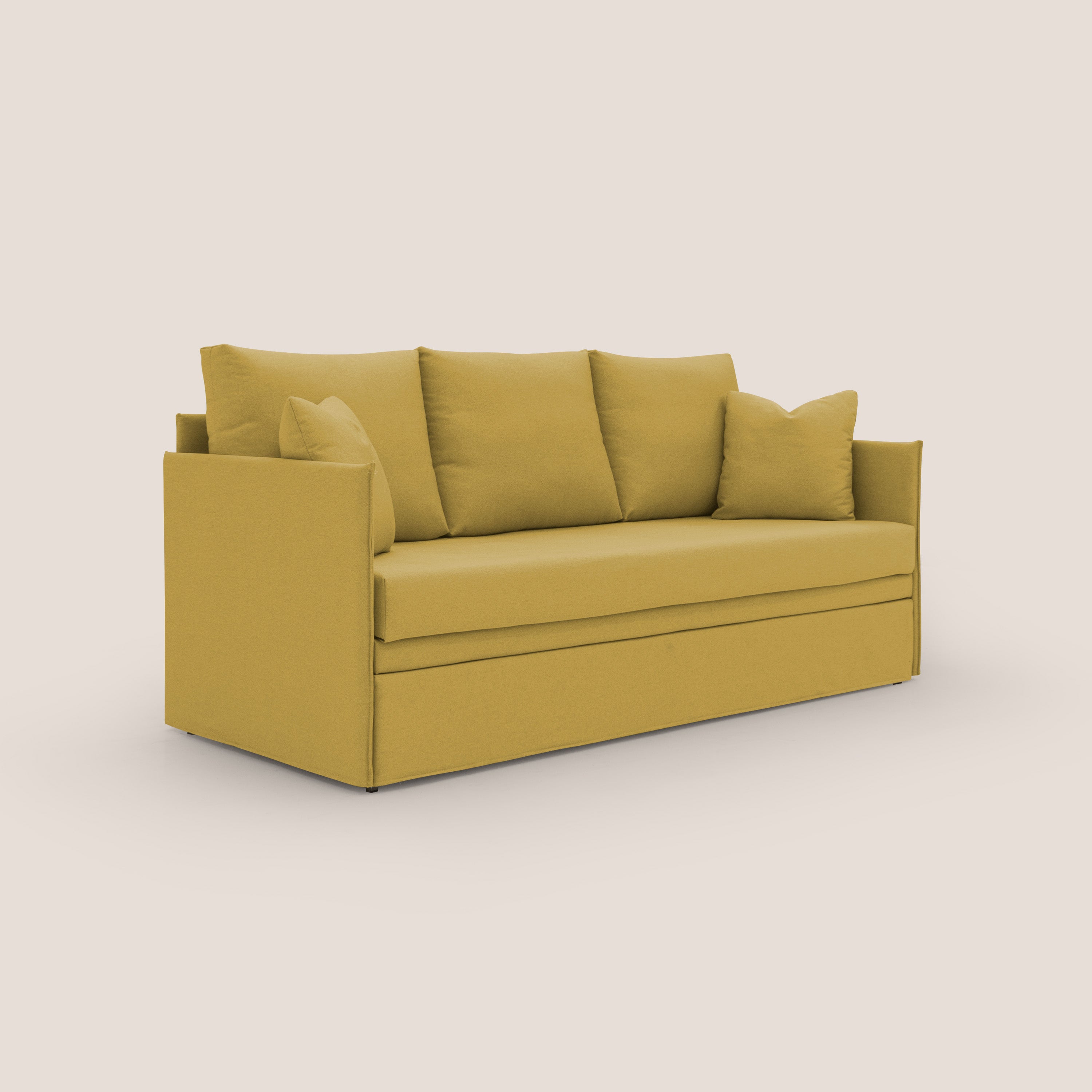 Brera Divano duplex con doppio letto in tessuto simil cotone impermeabile T13 giallo - divani.store