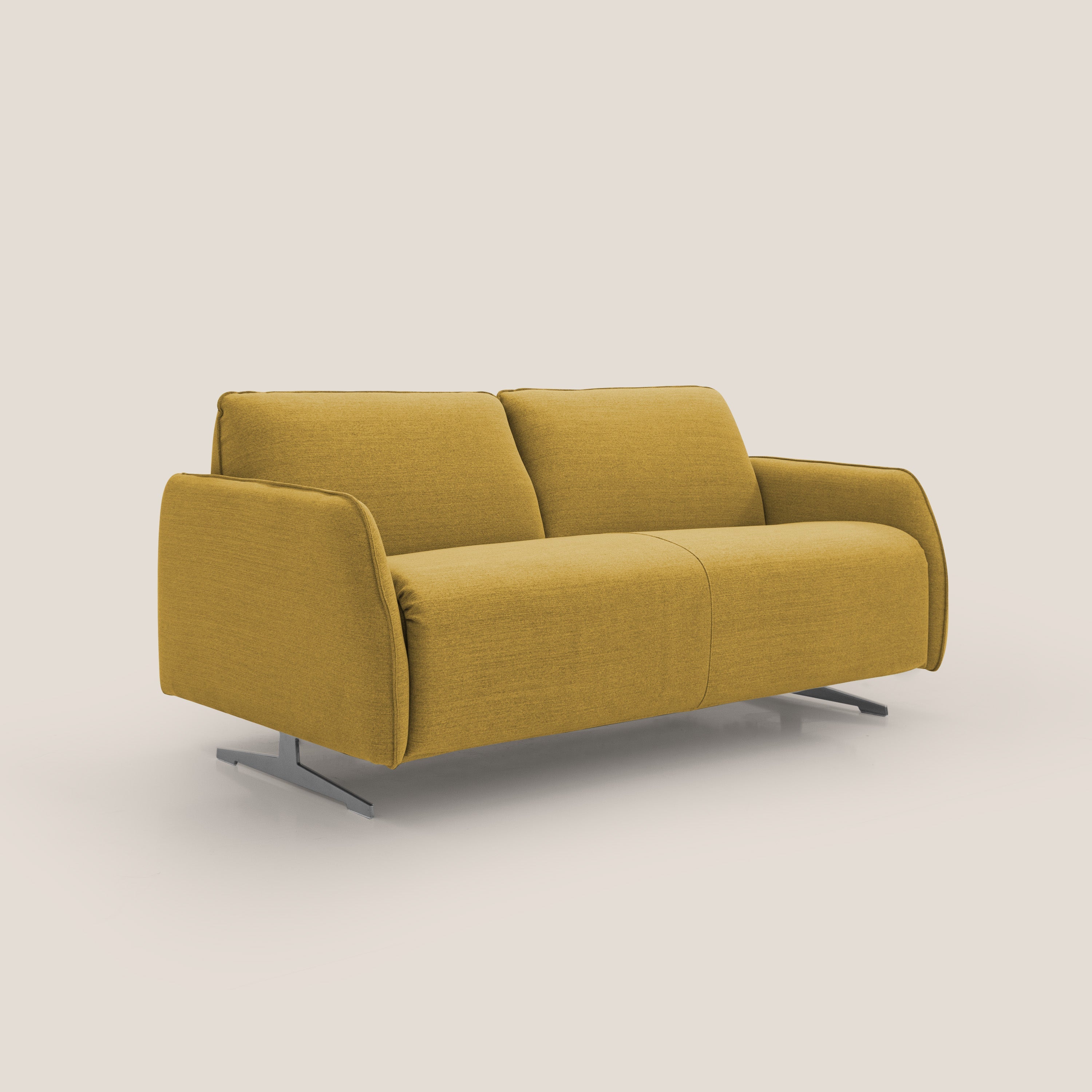 Texas Divano letto matrimoniale moderno in tessuto impermeabile T19 giallo - divani.store