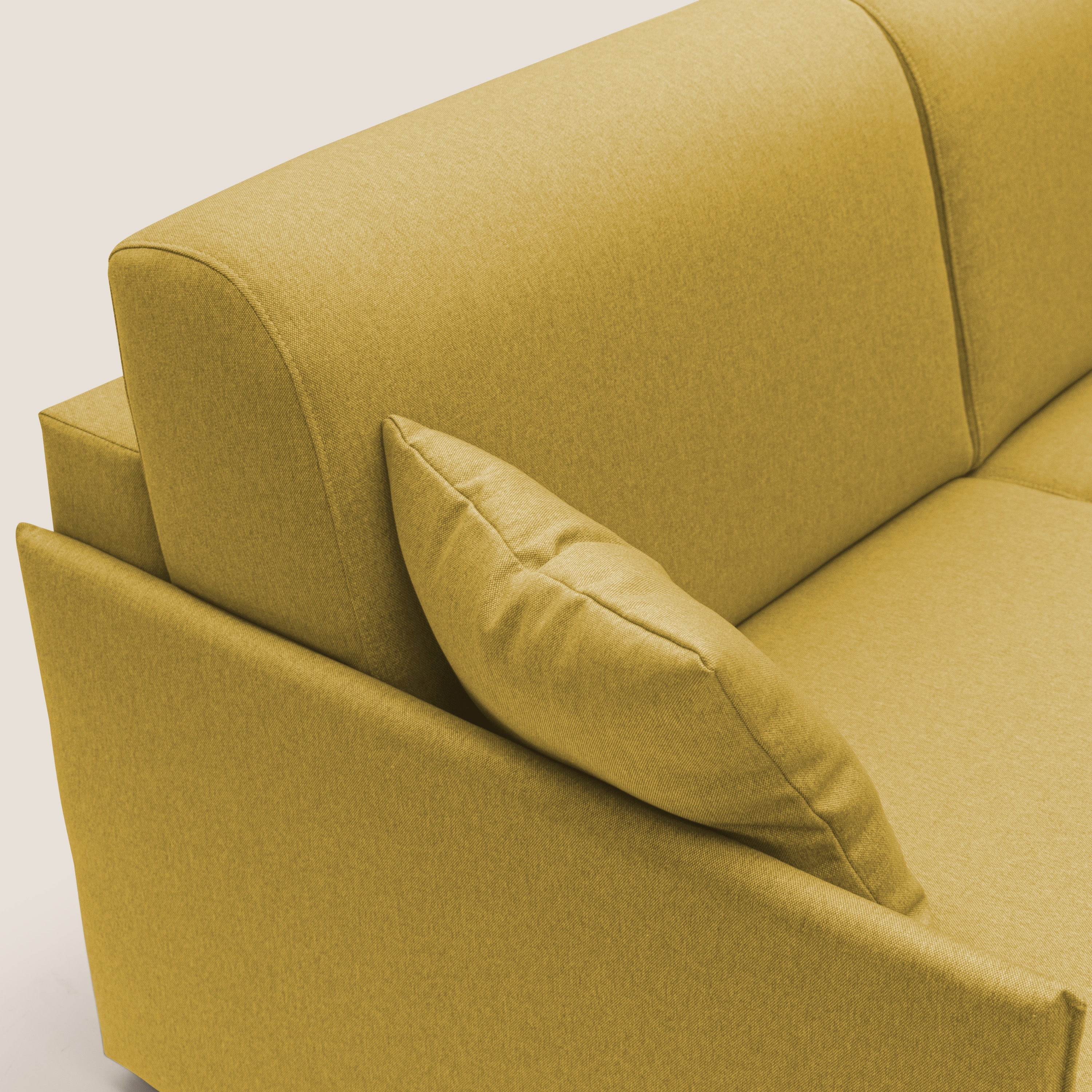 Evans Divano letto matrimoniale in tessuto impermeabile T13 giallo - divani.store