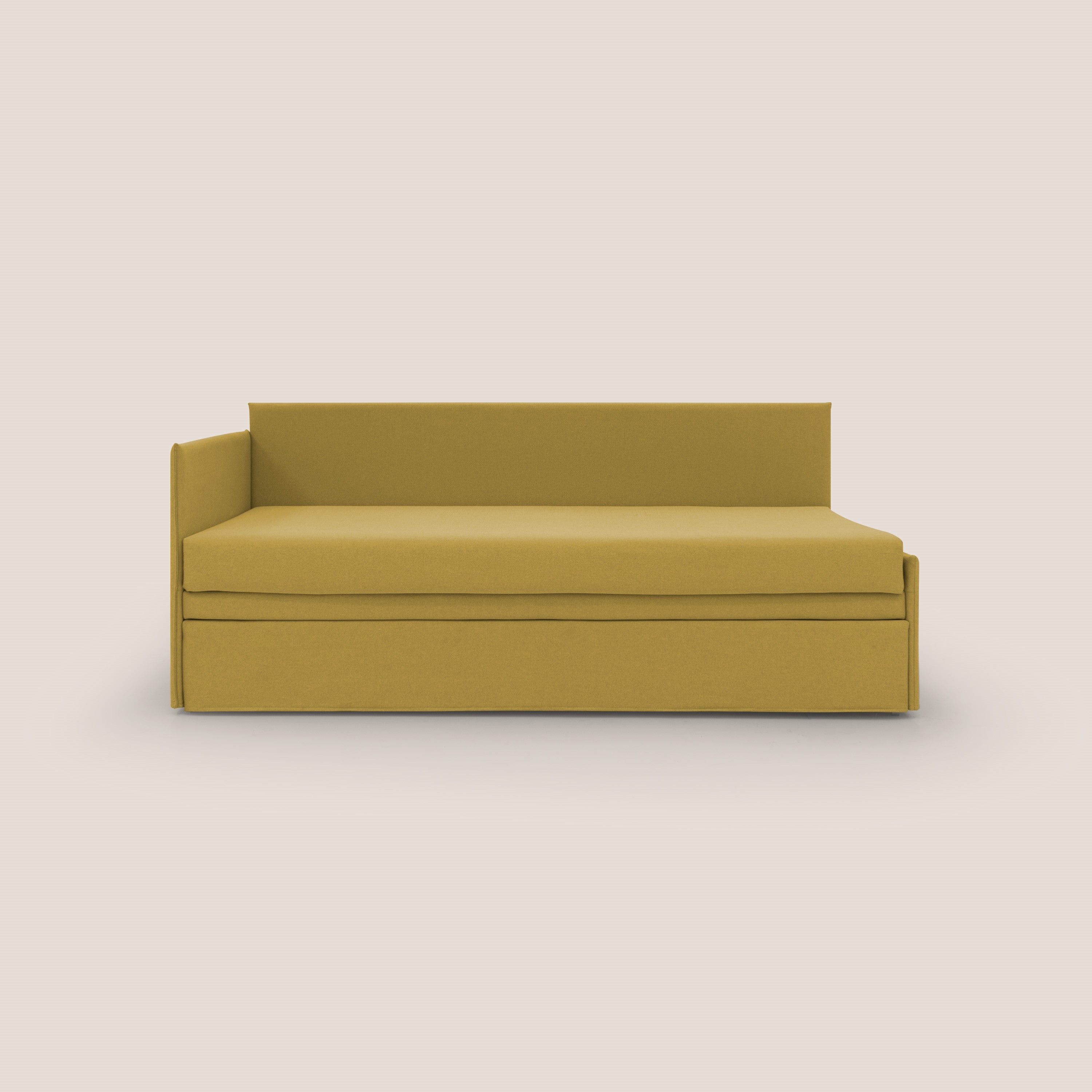 Durini Divano duplex con doppio letto in tessuto simil cotone impermeabile T13 giallo - divani.store