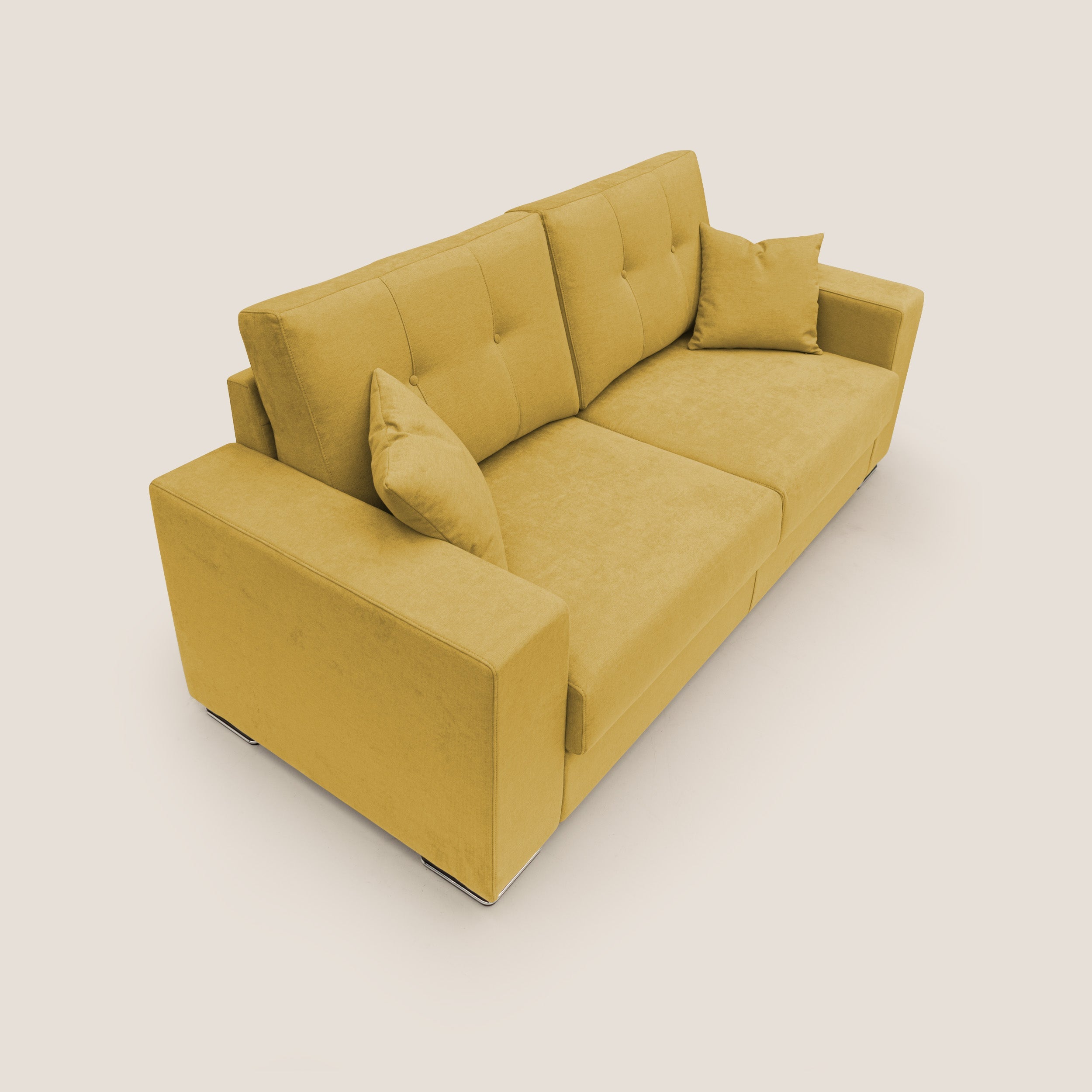 Giove divano in morbido tessuto impermeabile T02 giallo - divani.store