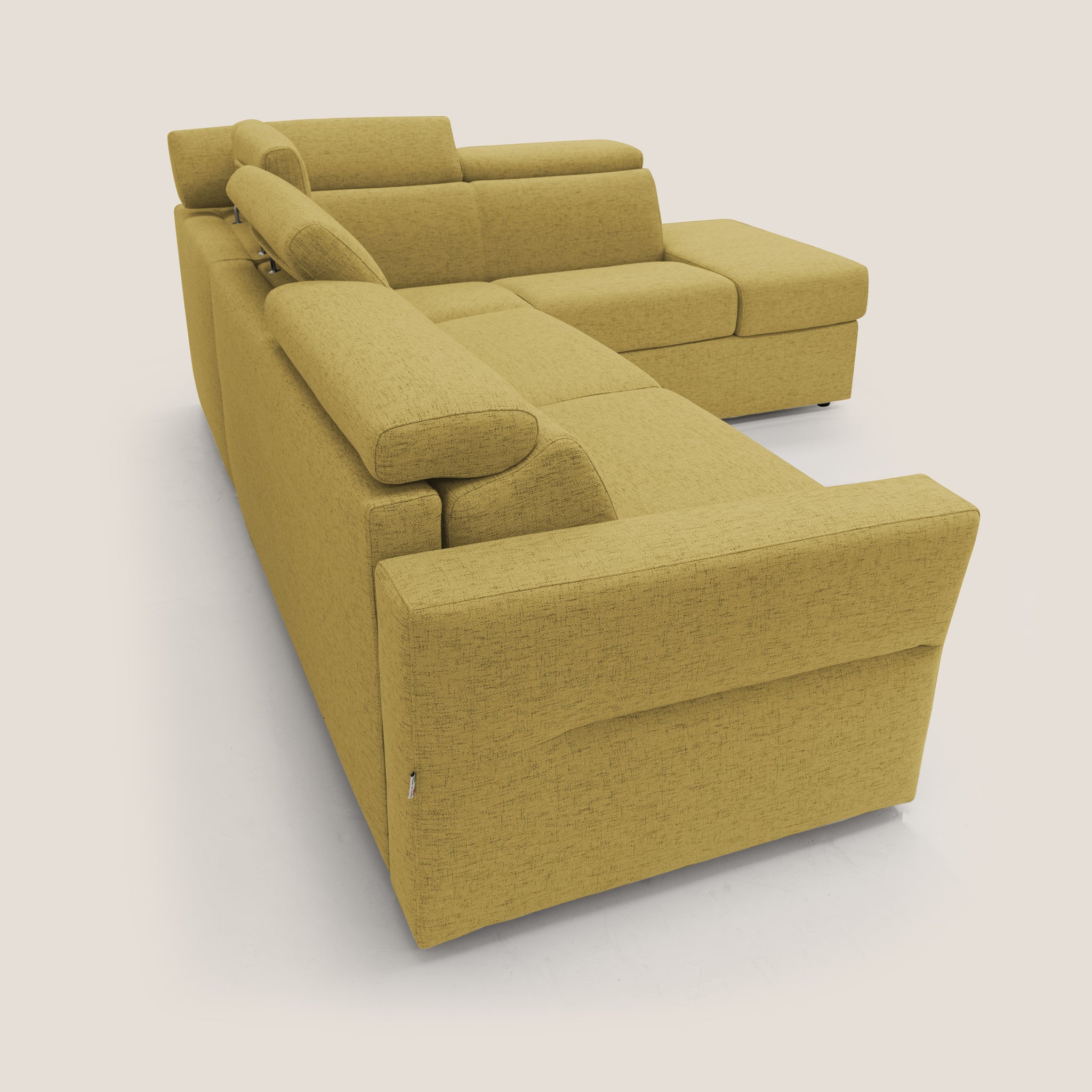Avalon divano letto angolare con materasso H18 cm in tessuto impermeabile T03
