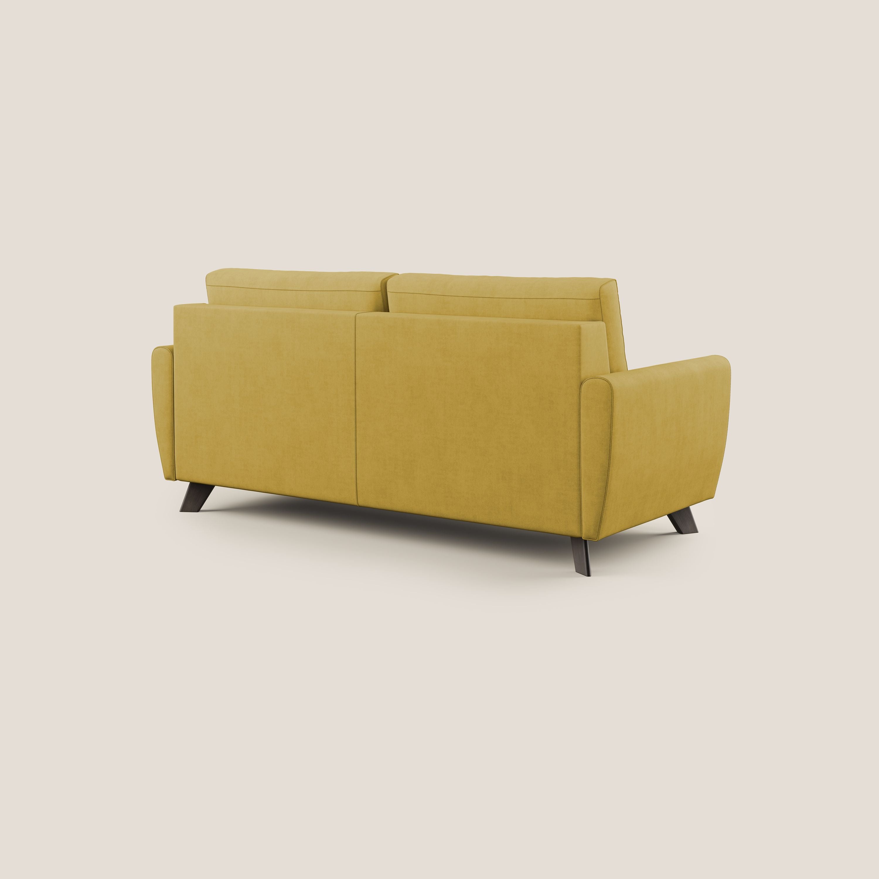 Callisto Divano letto matrimoniale in tessuto morbido impermeabile T02 giallo - divani.store
