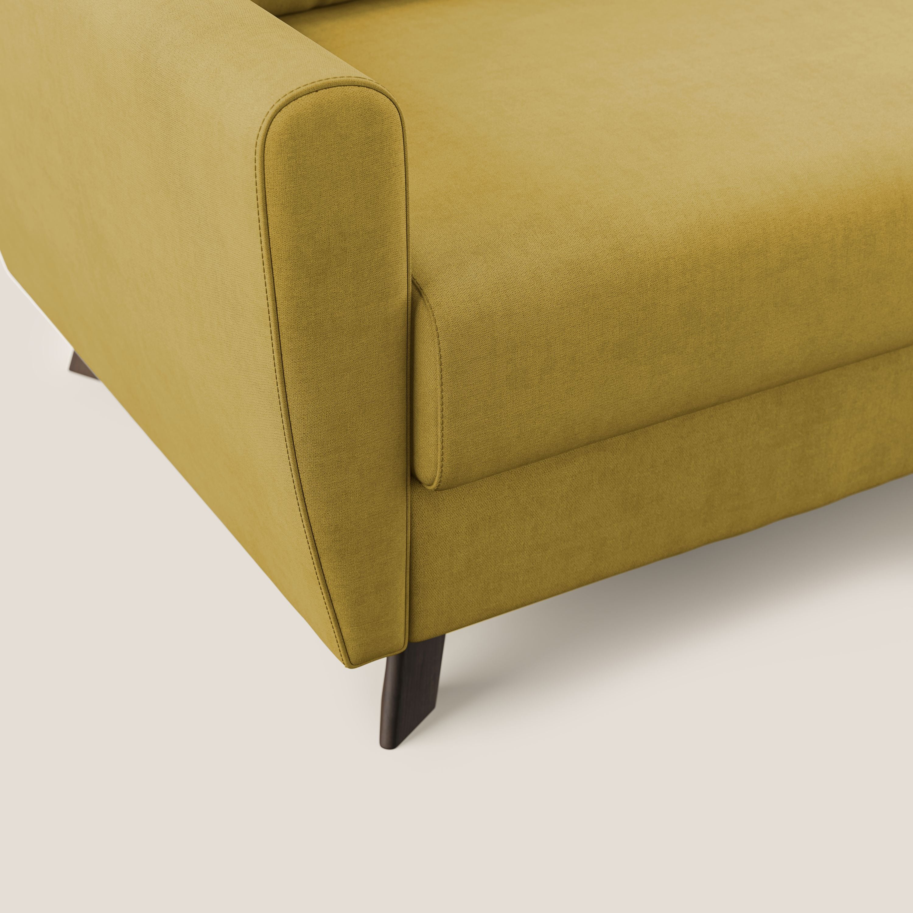 Callisto Divano letto matrimoniale in tessuto morbido impermeabile T02 giallo - divani.store
