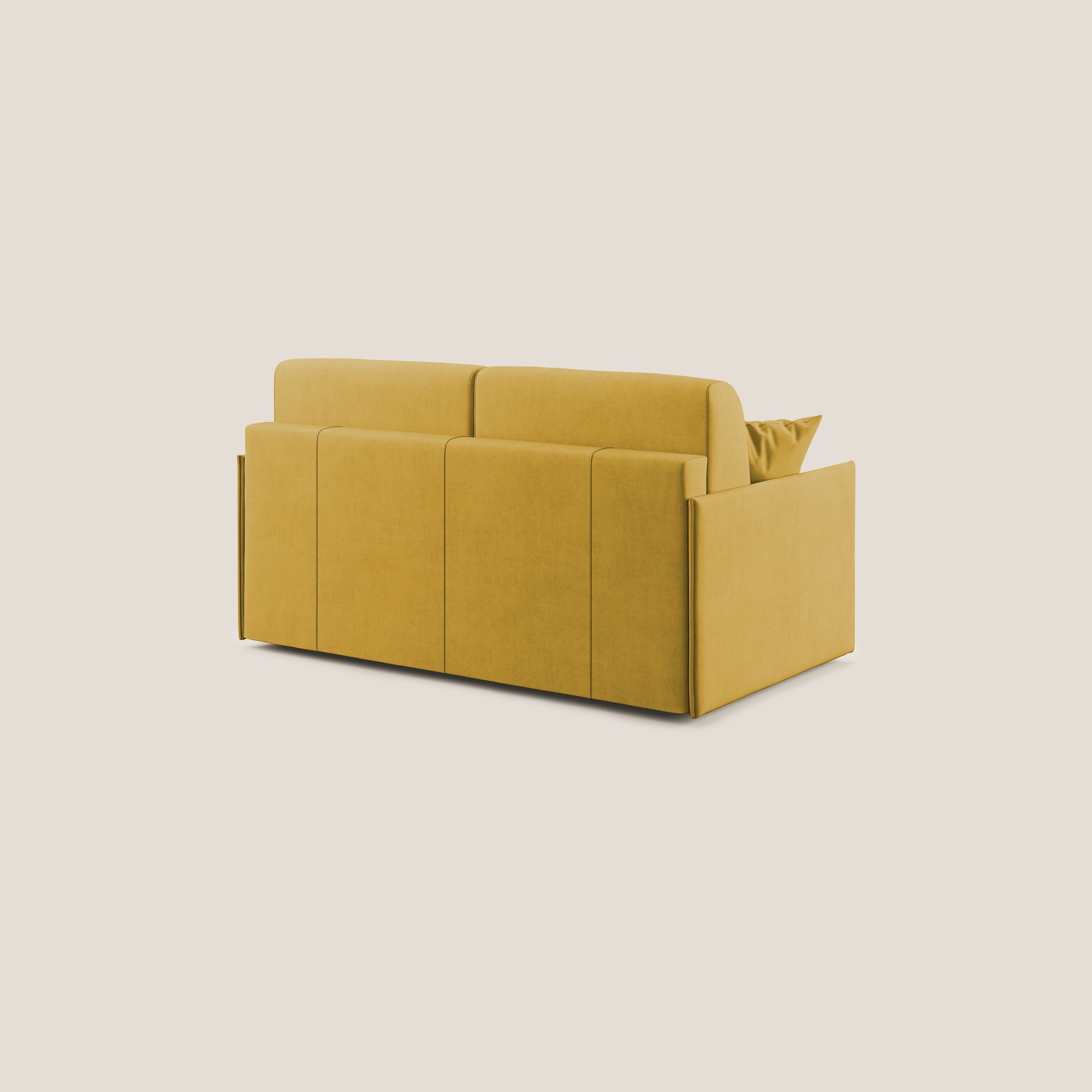 Evans Divano letto in morbido tessuto impermeabile T02 giallo - divani.store