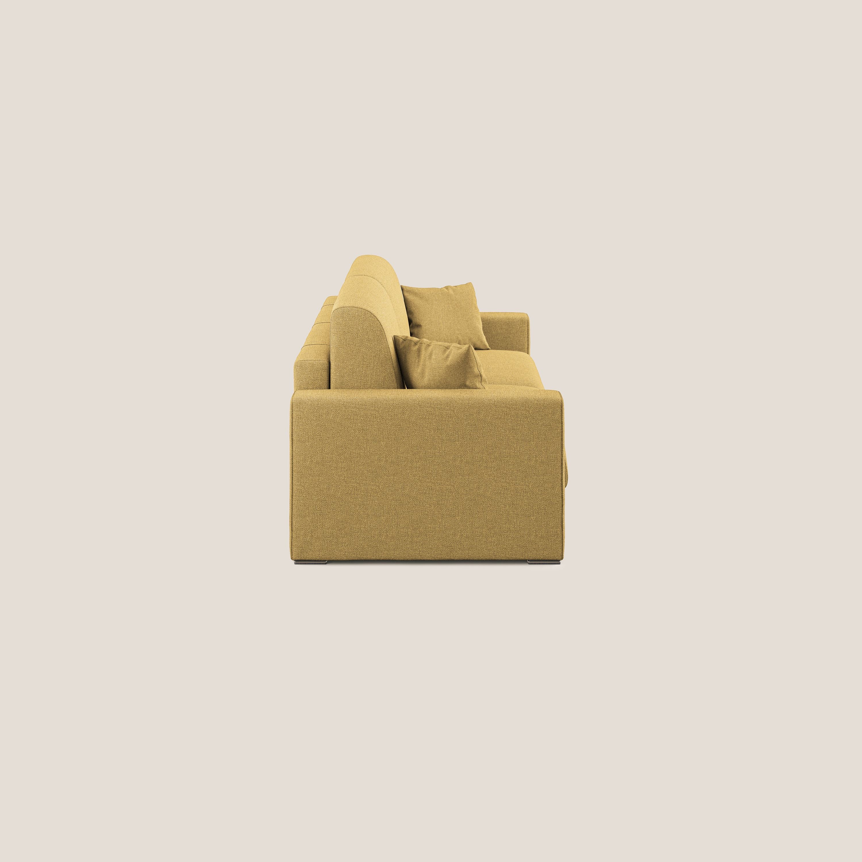 Best Divano letto matrimoniale in tessuto smacchiabile QuickClean T08 giallo - divani.store