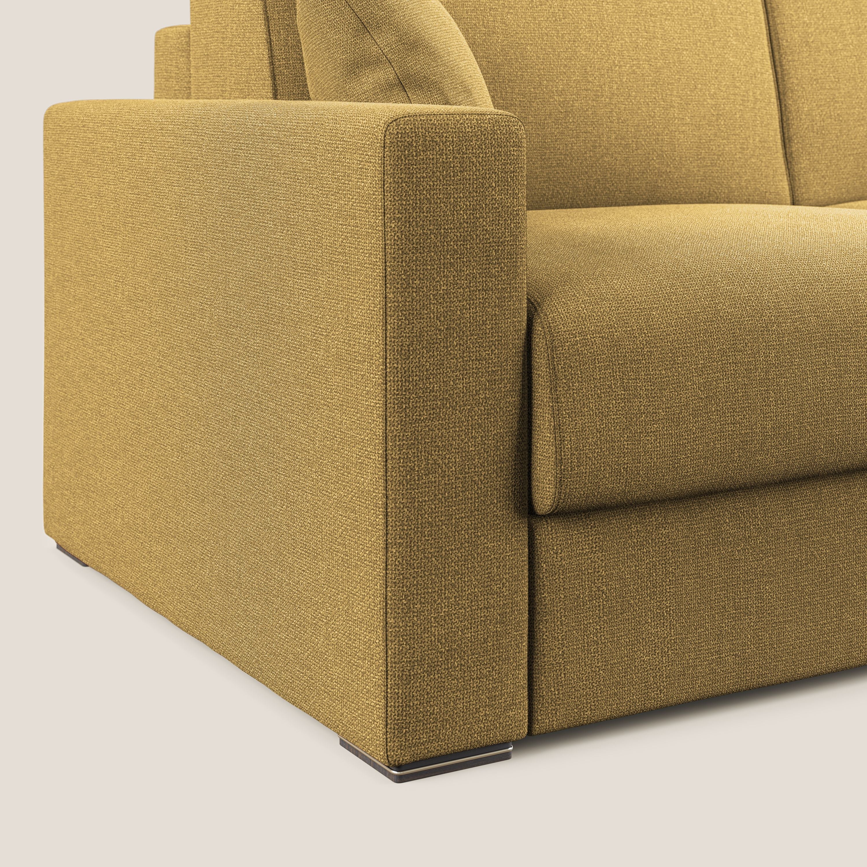 Best Divano letto matrimoniale in tessuto smacchiabile QuickClean T08 giallo - divani.store