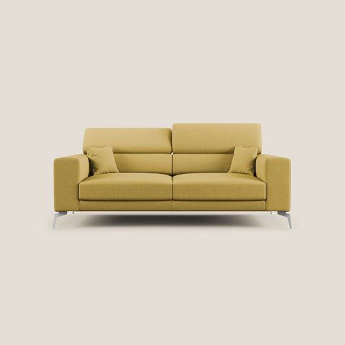Blade Divano con poggiatesta reclinabili in tessuto impermeabile misto cotone T13 giallo - divani.store