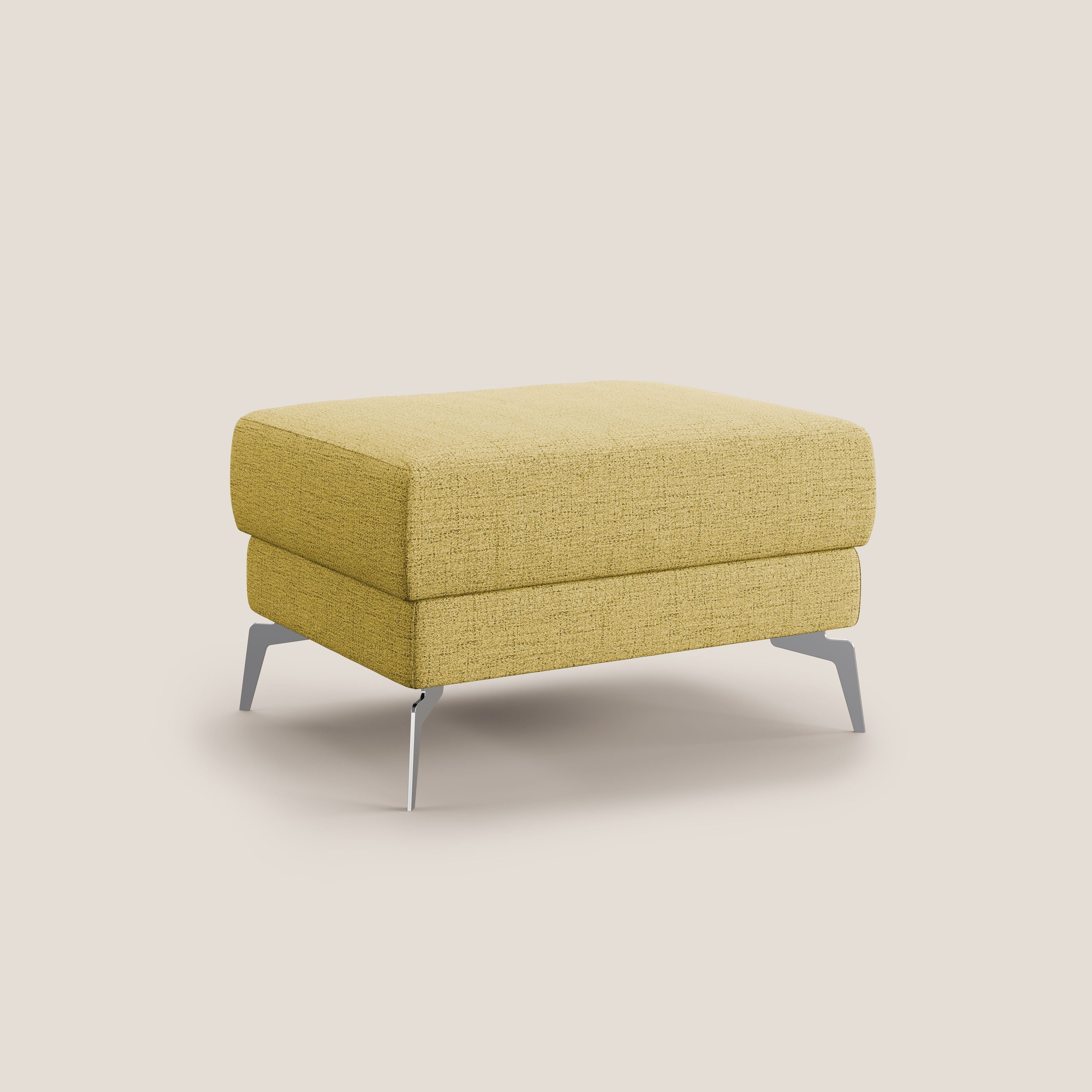 Star Pouf con piedini alti in tessuto impermeabile fiammato T03 giallo - divani.store