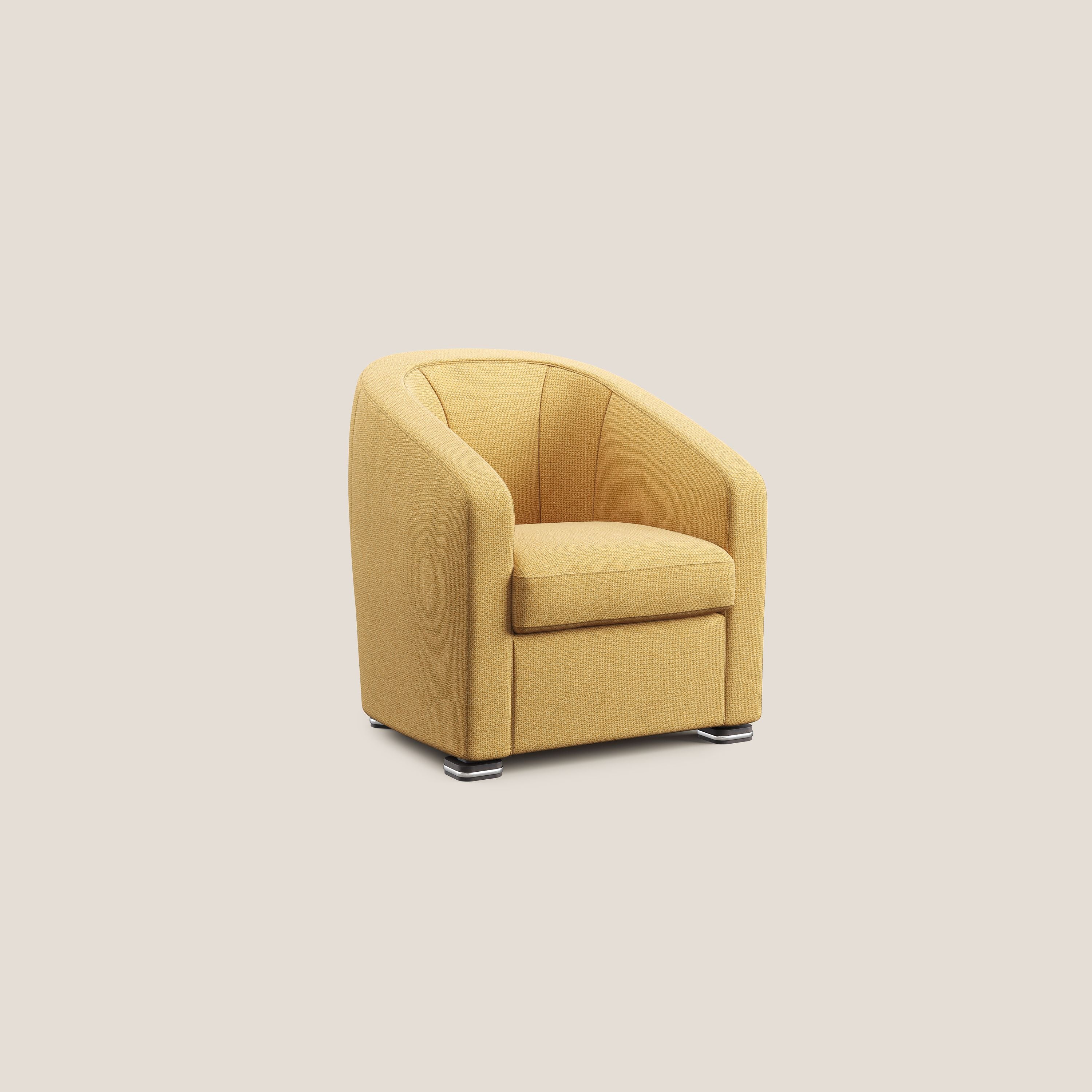 Cloe Poltroncina in tessuto smacchiabile con acqua QuickClean T08 giallo - divani.store
