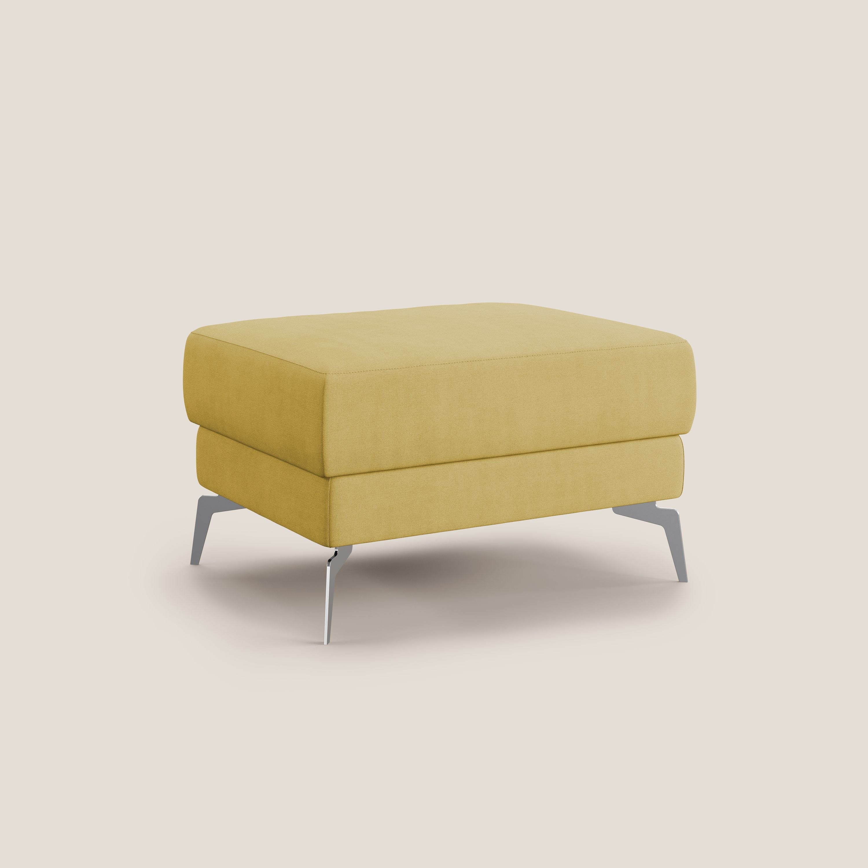 Star Pouf con piedini alti in tessuto impermeabile T02 giallo - divani.store