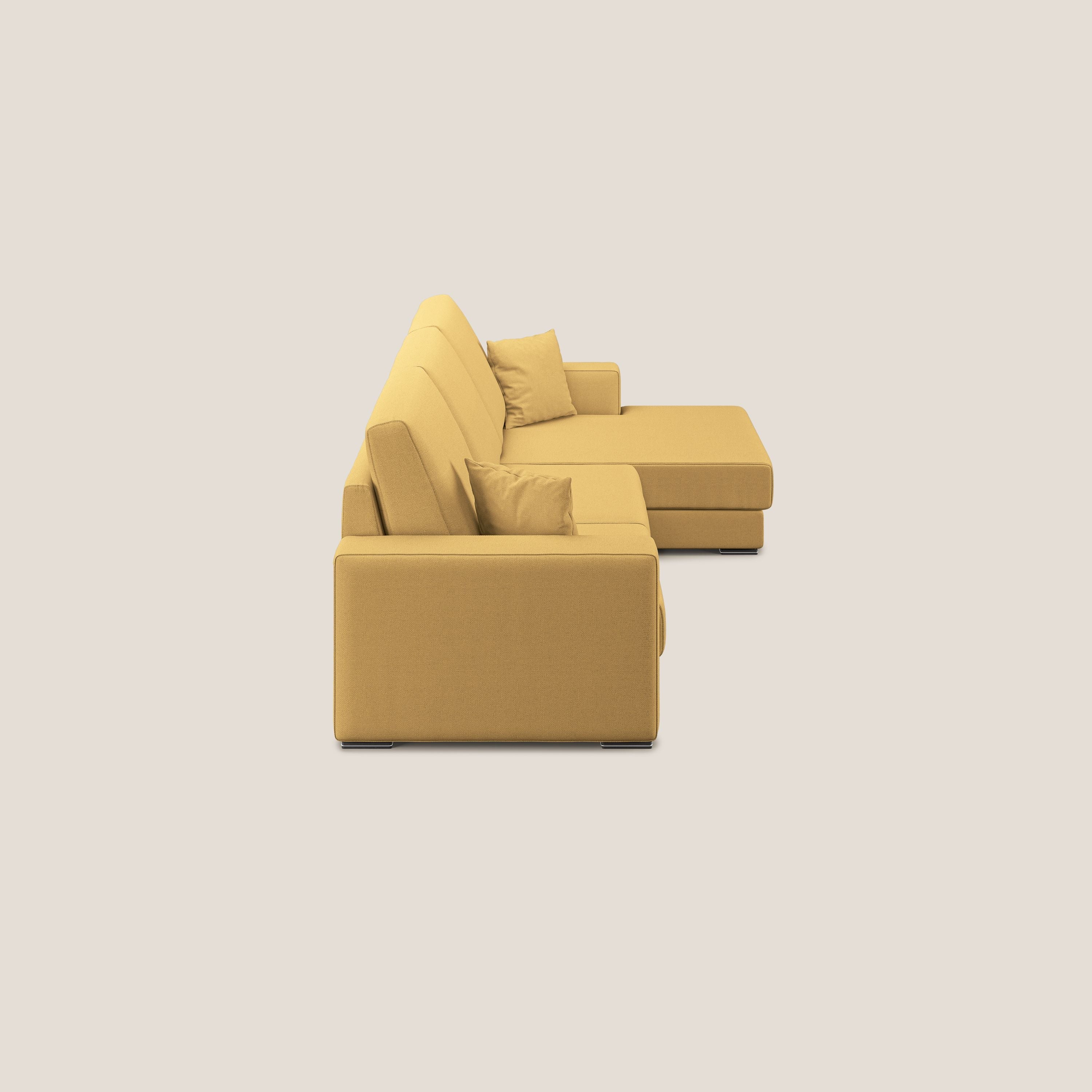 Marte divano angolare in tessuto smacchiabile impermeabile T08 giallo - divani.store