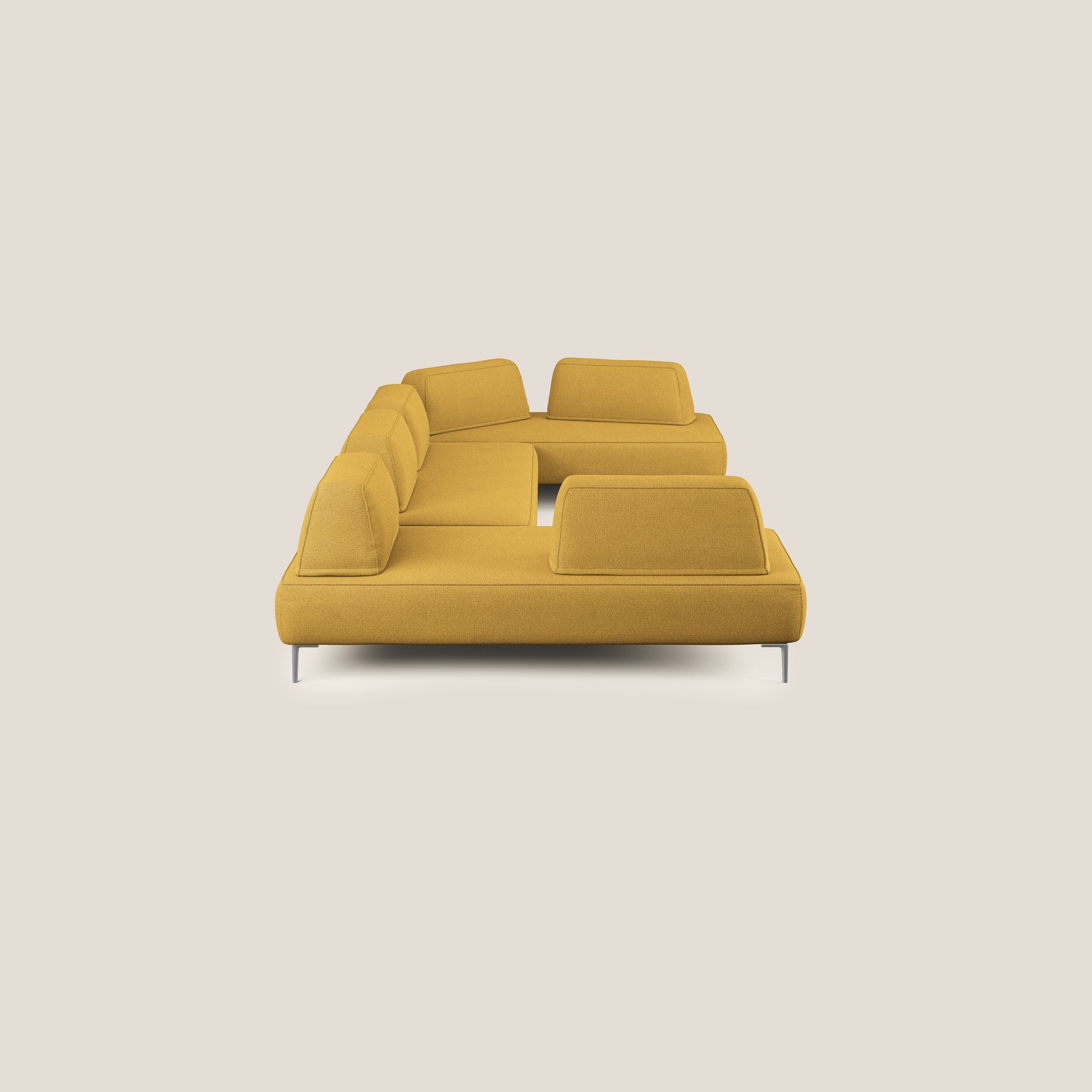 Newton divano panoramico modulare con schienali movibili T07 giallo - divani.store