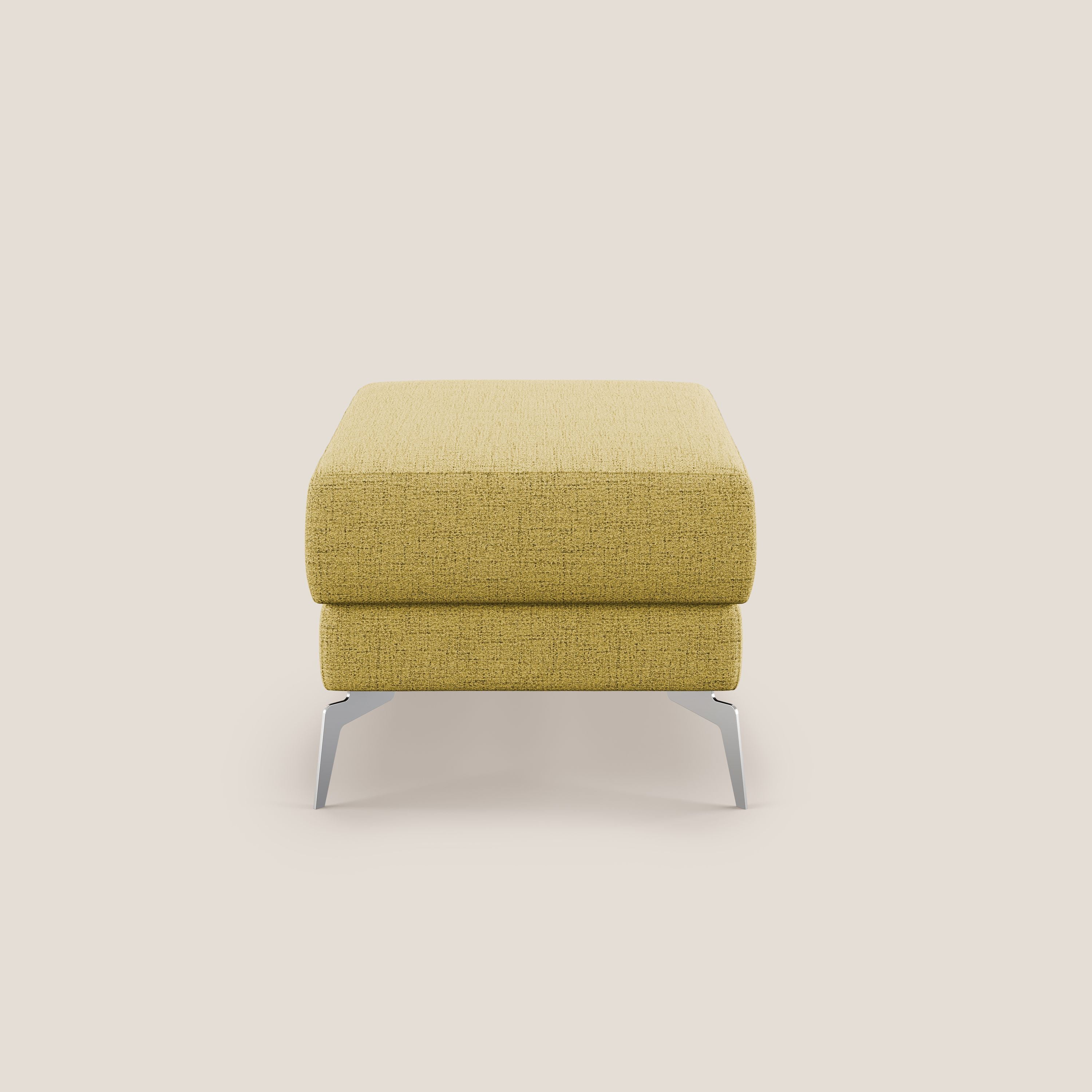 Star Pouf con piedini alti in tessuto impermeabile fiammato T03 giallo - divani.store