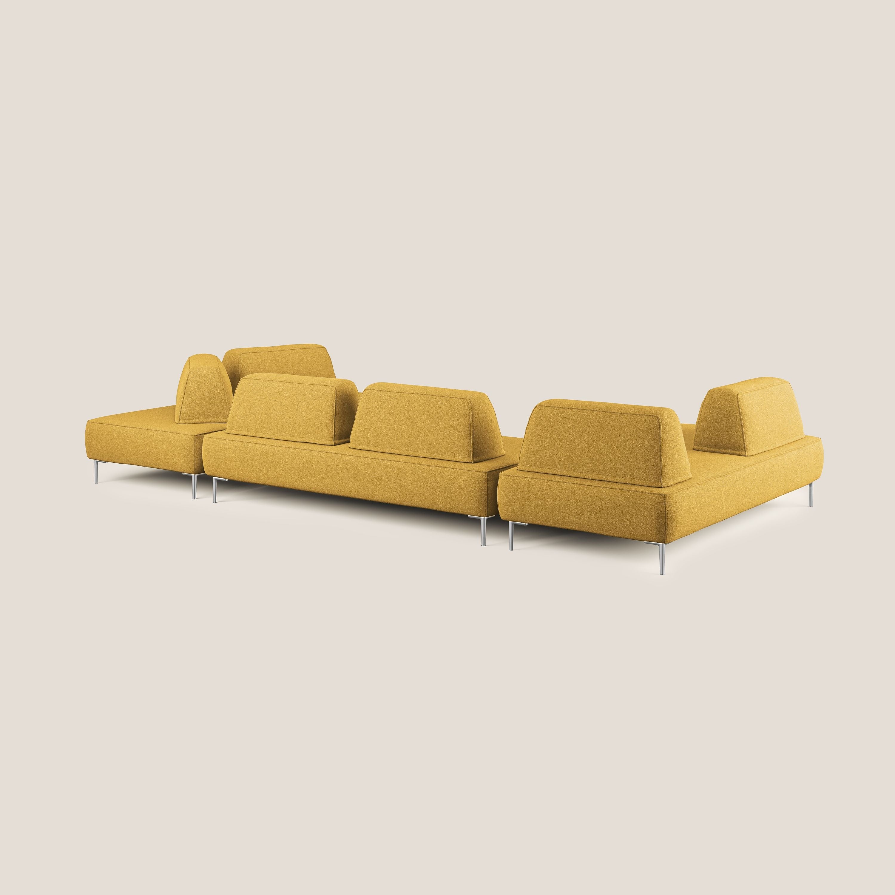Newton divano panoramico modulare con schienali movibili T07 giallo - divani.store