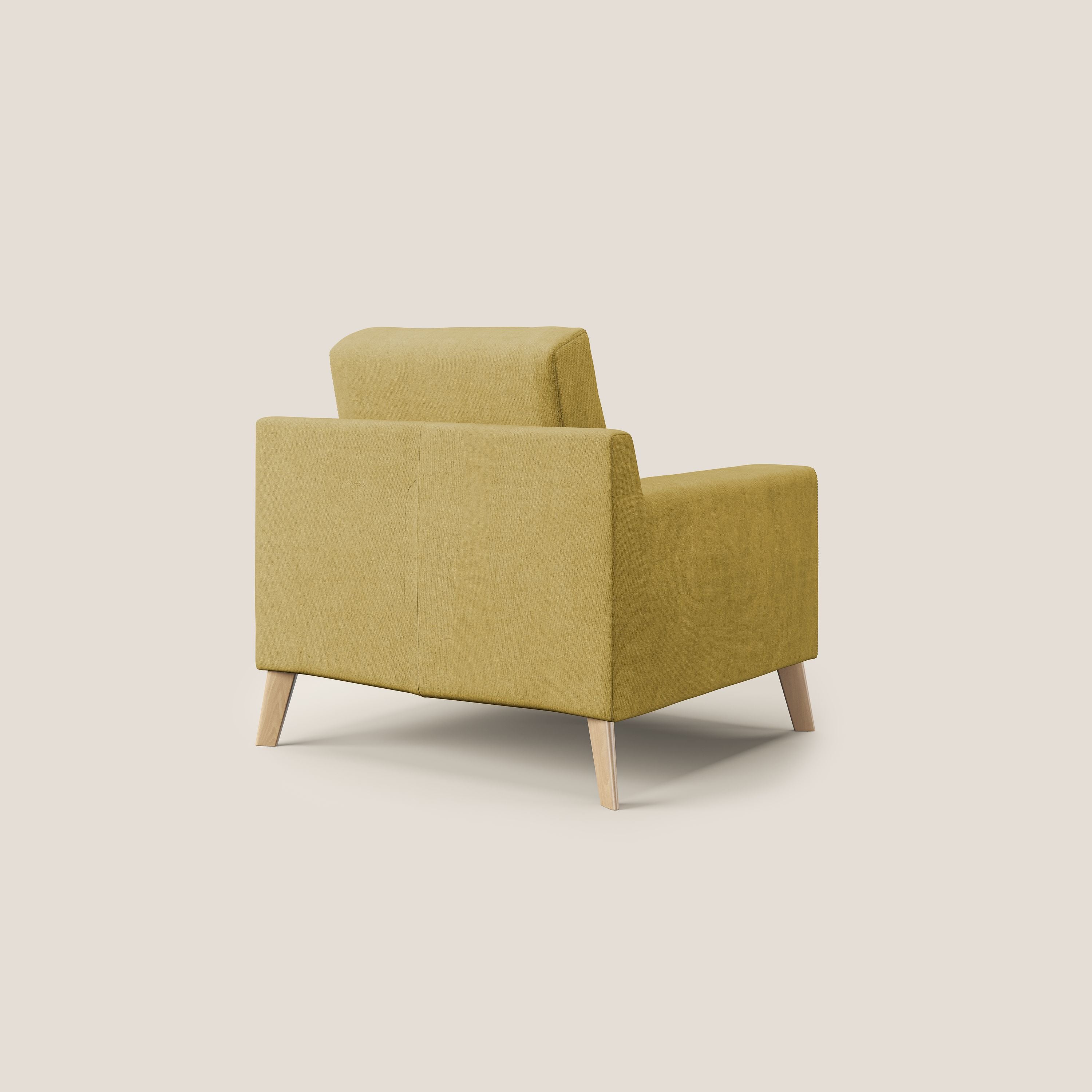Danish poltroncina in tessuto morbido impermeabile T02 giallo - divani.store