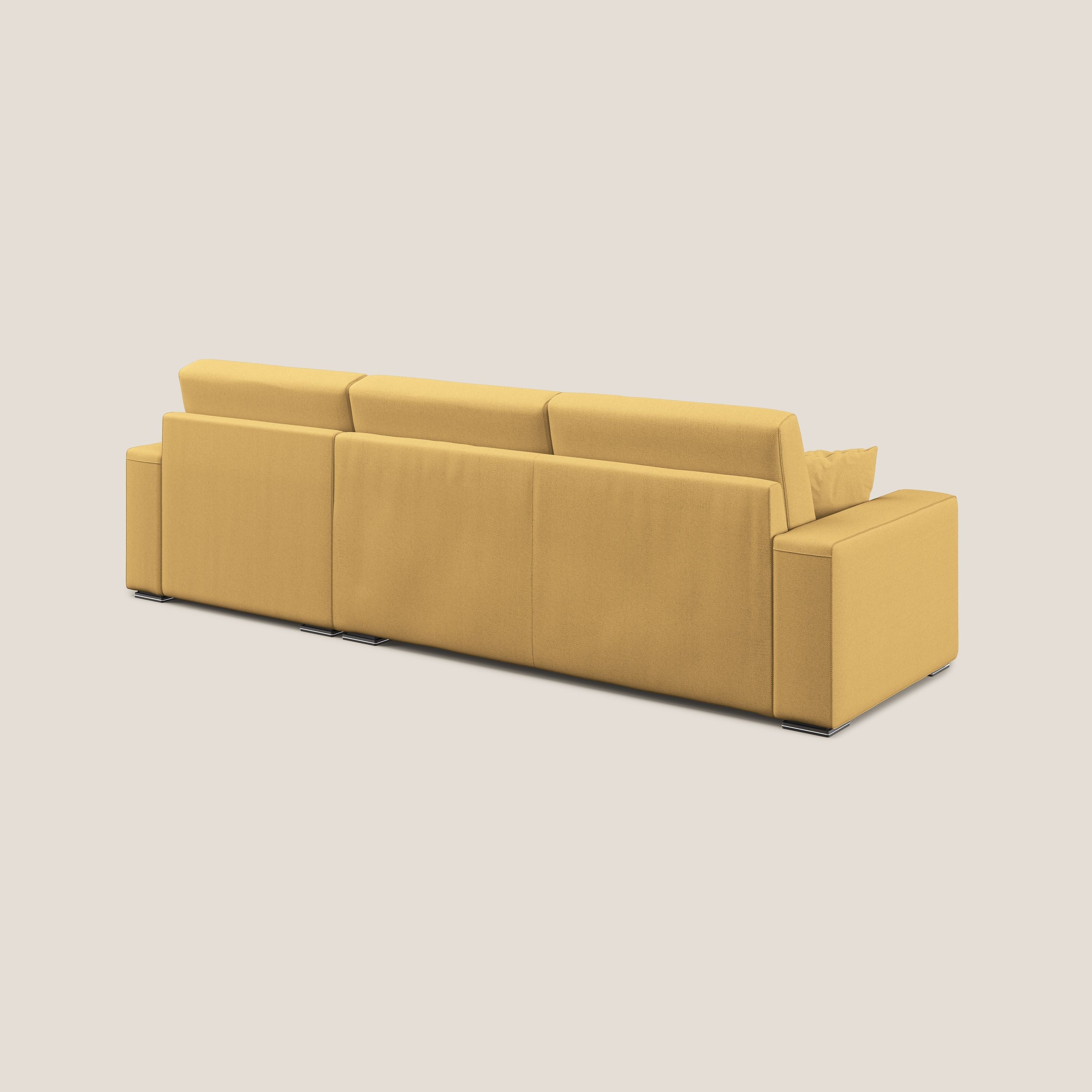 Marte divano angolare in tessuto smacchiabile impermeabile T08 giallo - divani.store