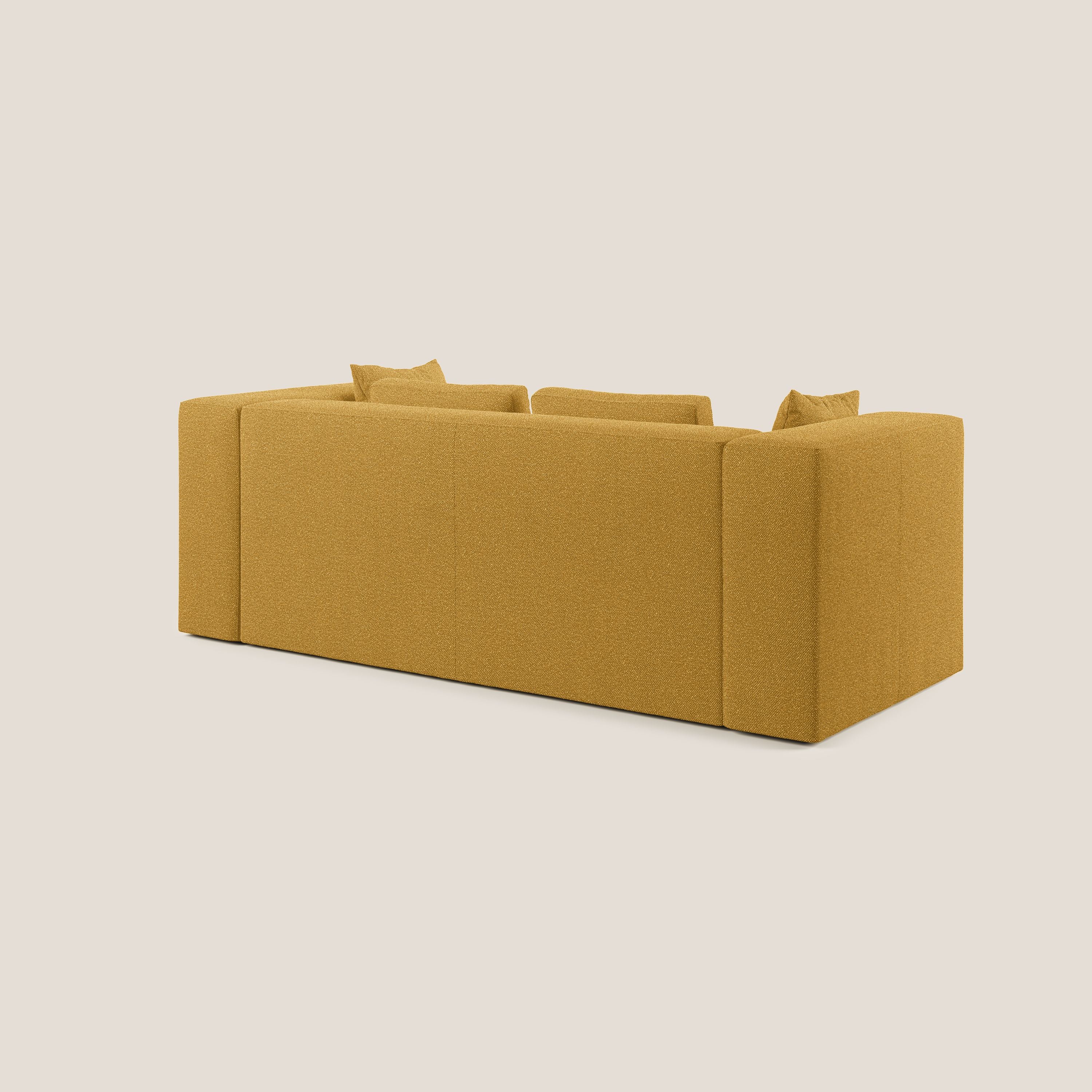 Nettuno divano moderno componibile in morbido tessuto bouclè T07 giallo - divani.store