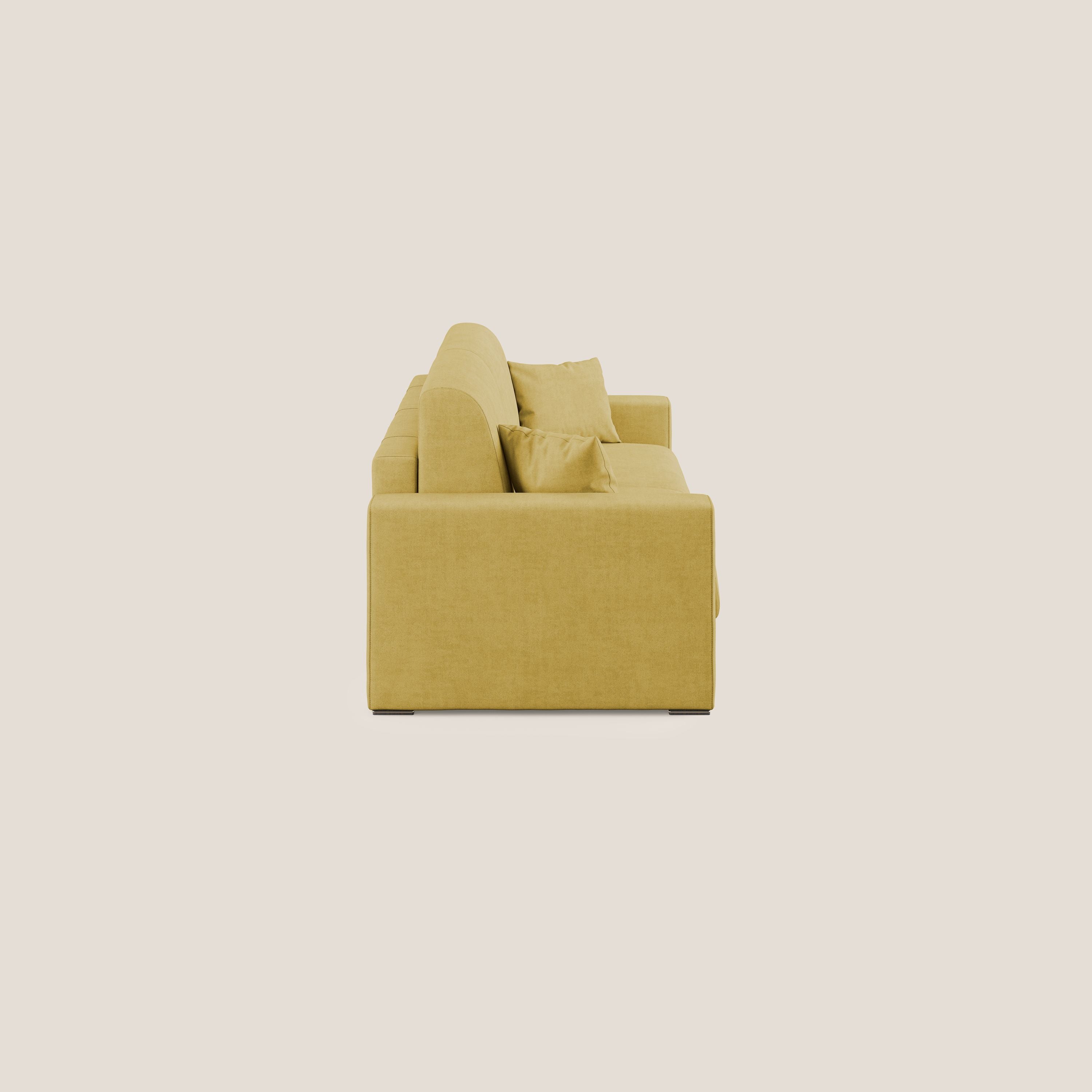 Best Divano letto matrimoniale in tessuto impermeabile T02 giallo - divani.store