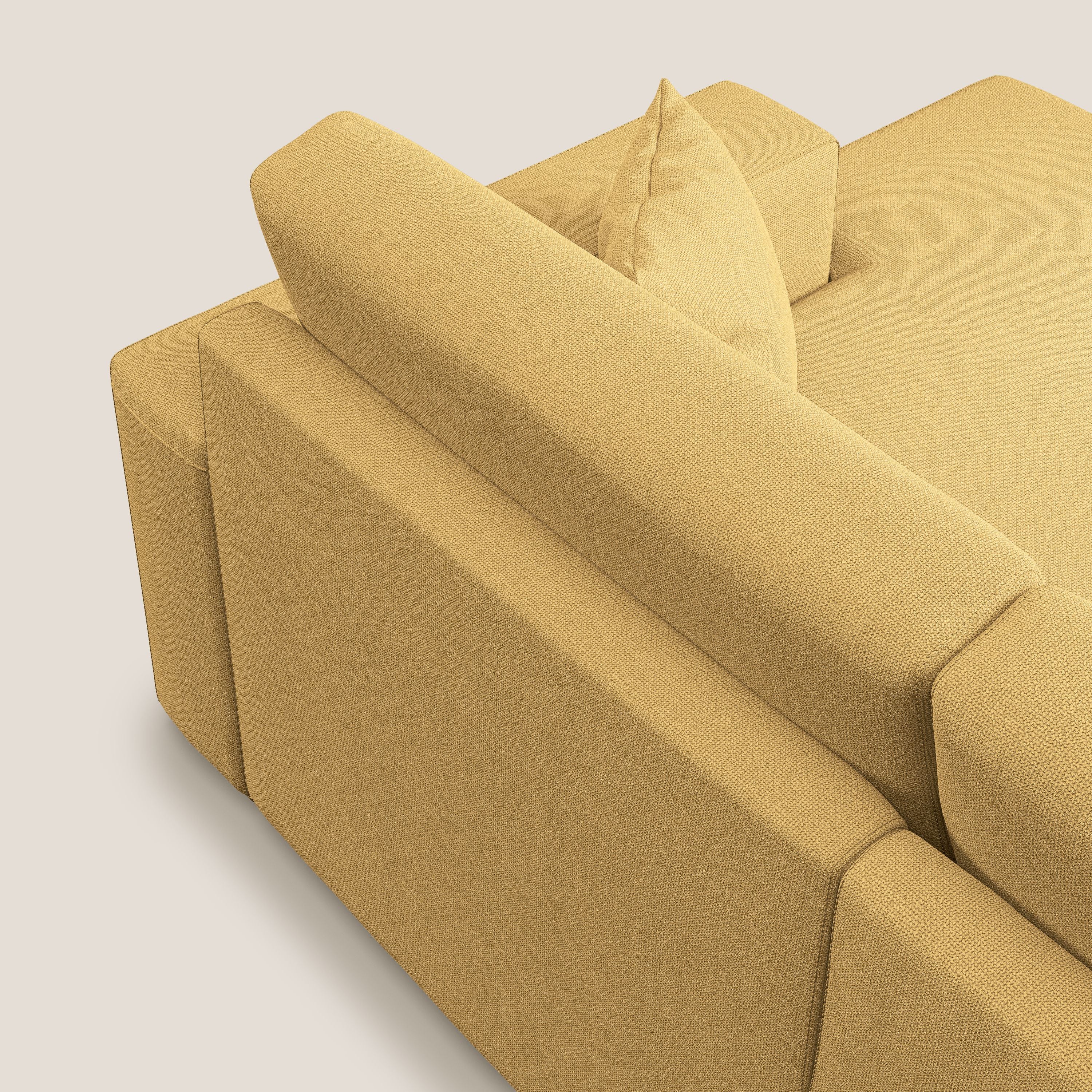 Marte divano angolare in tessuto smacchiabile impermeabile T08 giallo - divani.store