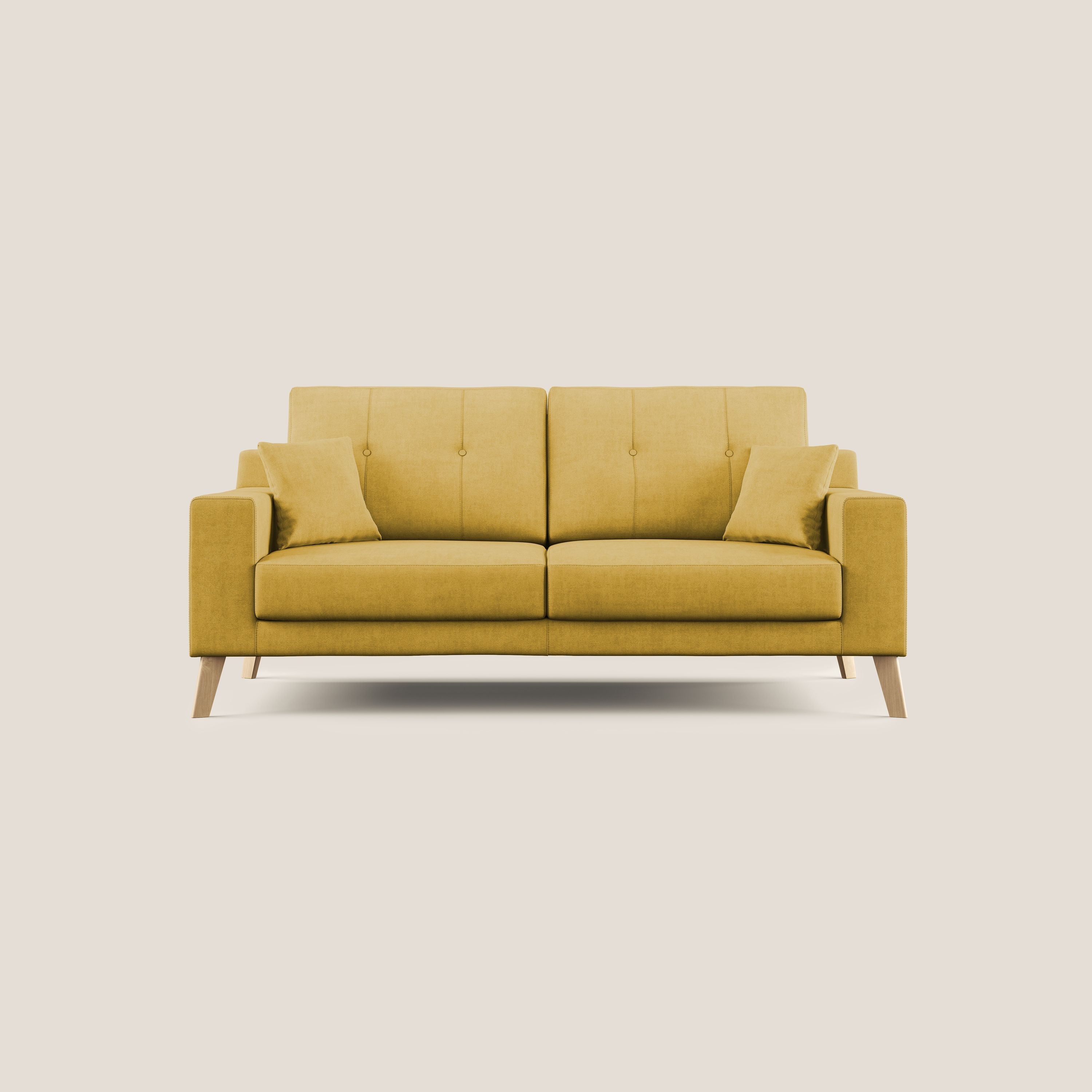 Divano Danish lineare giallo dal design scandinavo