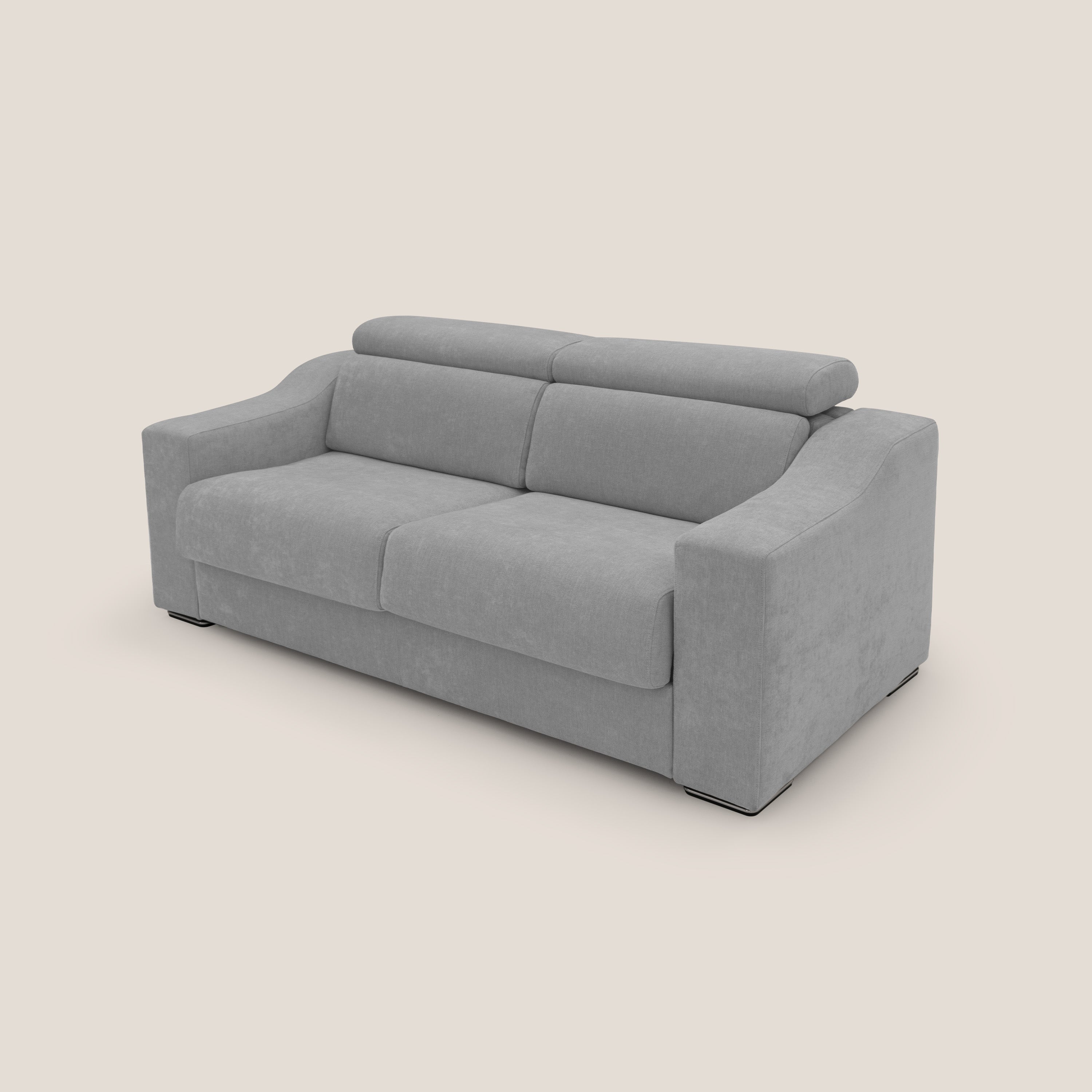 Bomber divano letto matrimoniale con poggiatesta in tessuto impermeabile T14 - divani.store