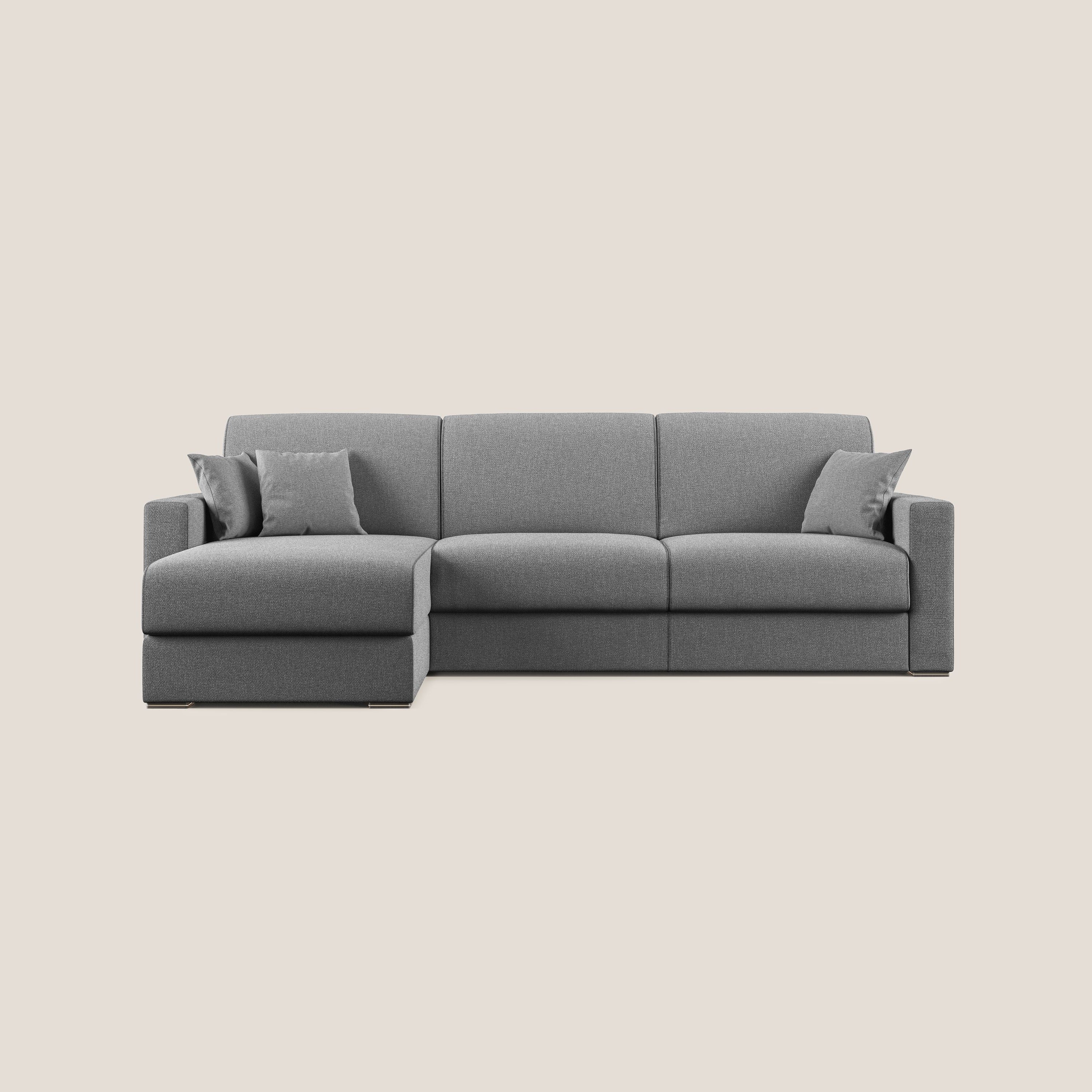Best Divano letto angolare con penisola in tessuto smacchiabile QuickClean T08 grigio - divani.store