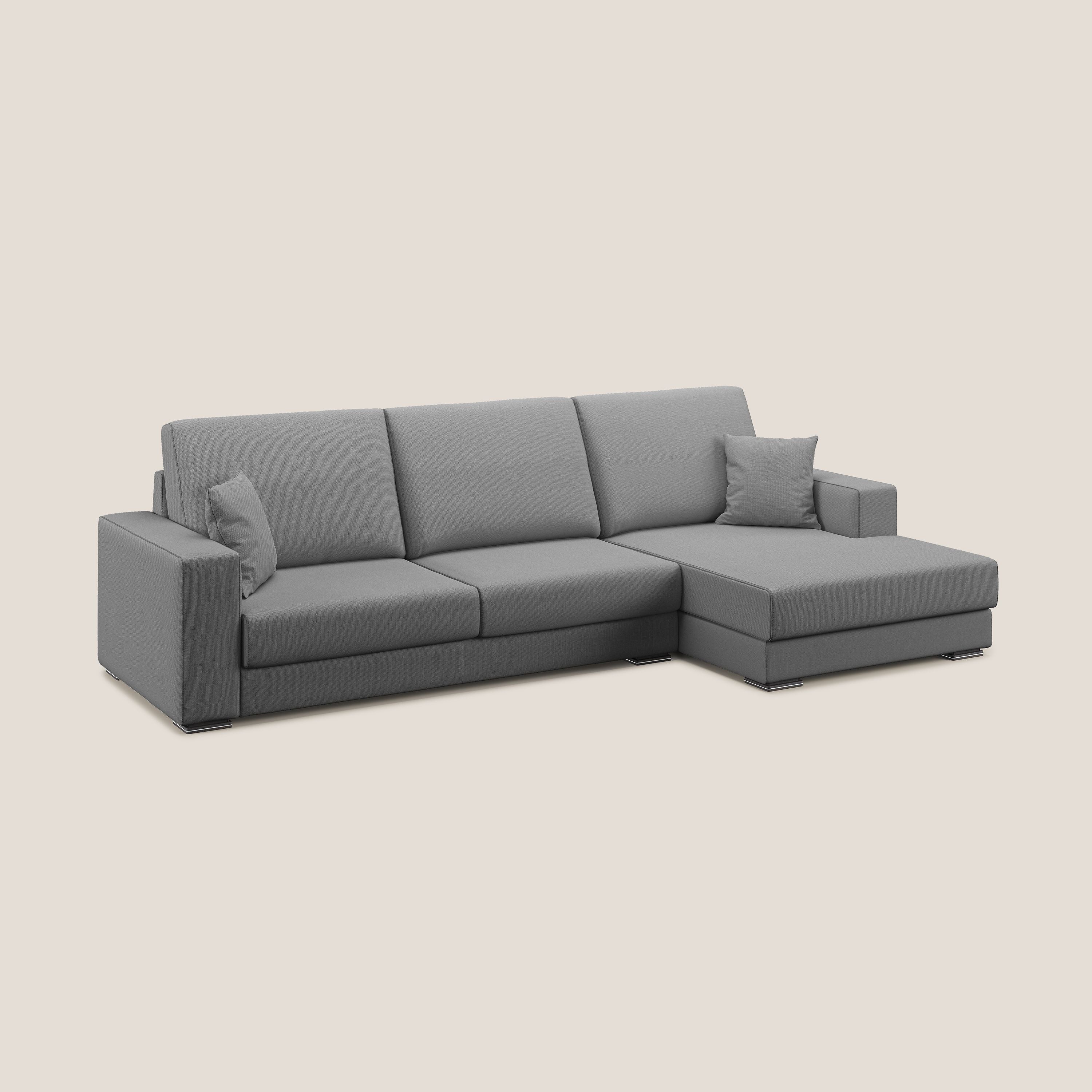 Marte divano angolare in tessuto smacchiabile impermeabile T08 grigio - divani.store