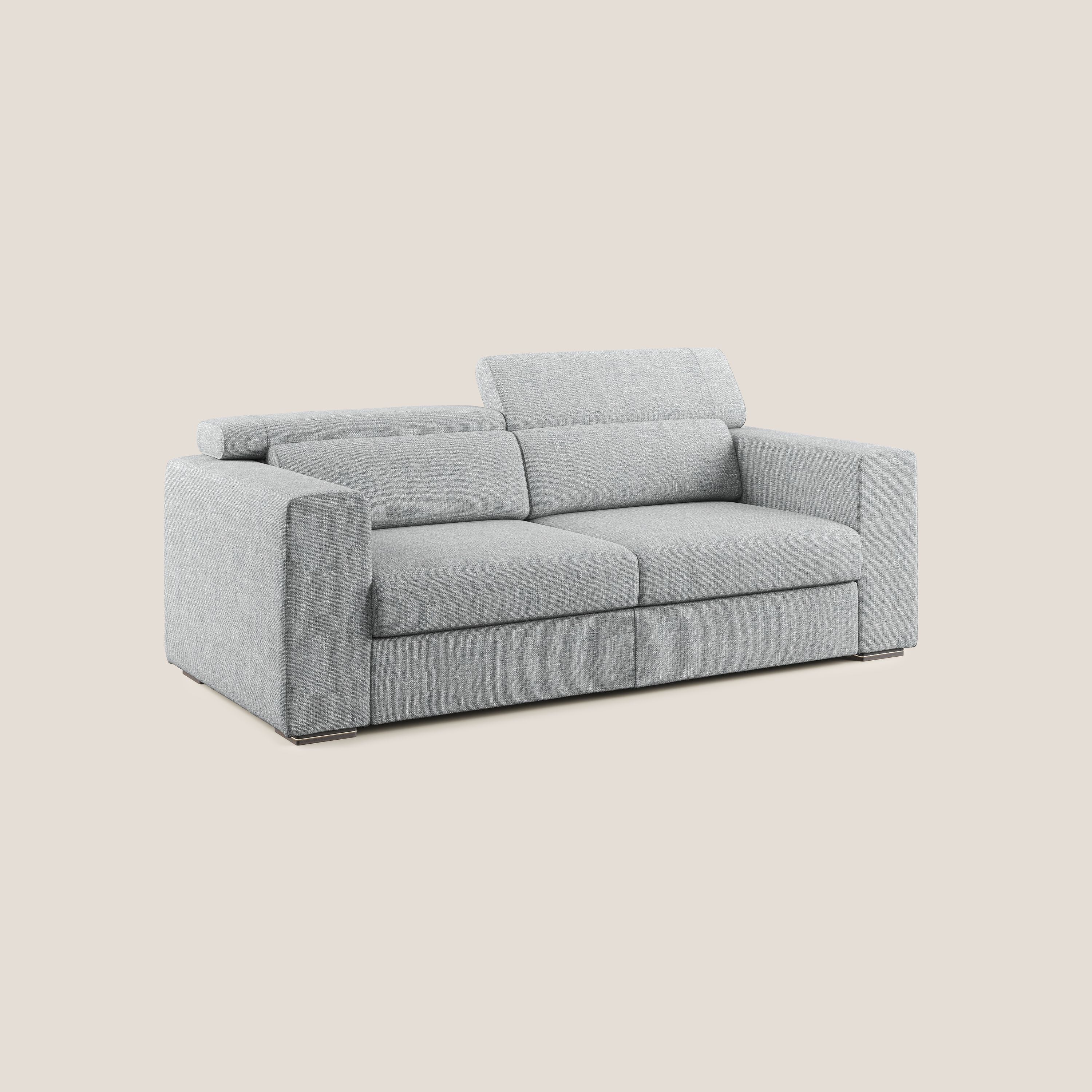 Vegas divano con poggiatesta reclinabili in morbido tessuto impermeabile T06 grigio - divani.store
