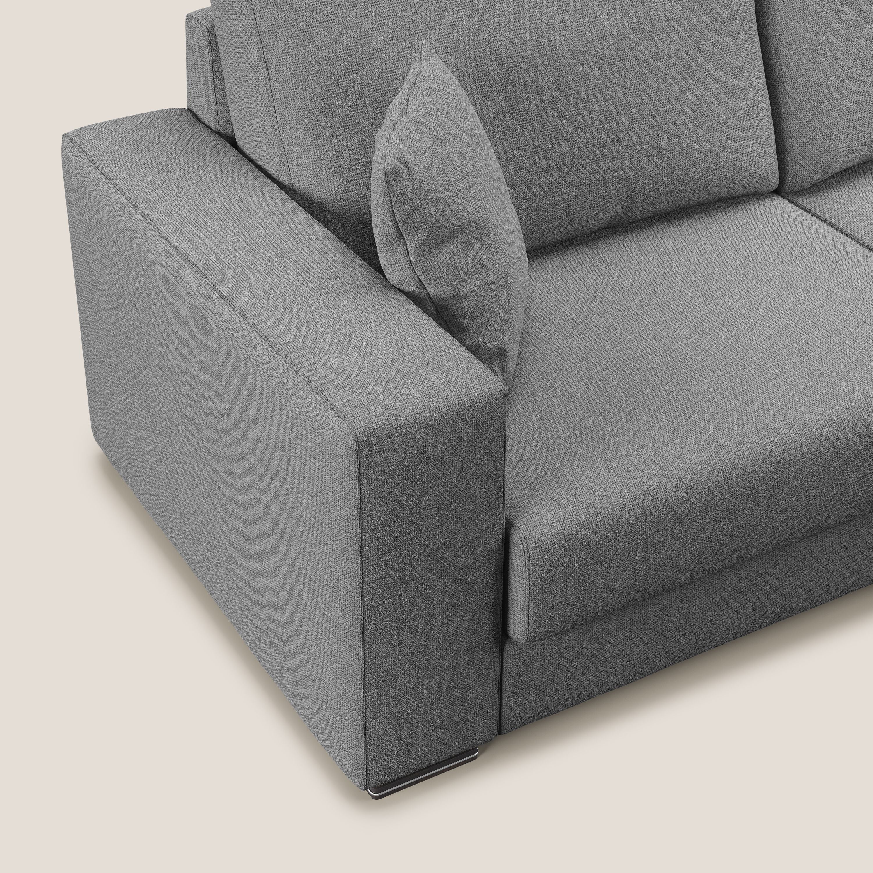 Marte divano angolare in tessuto smacchiabile impermeabile T08 grigio - divani.store