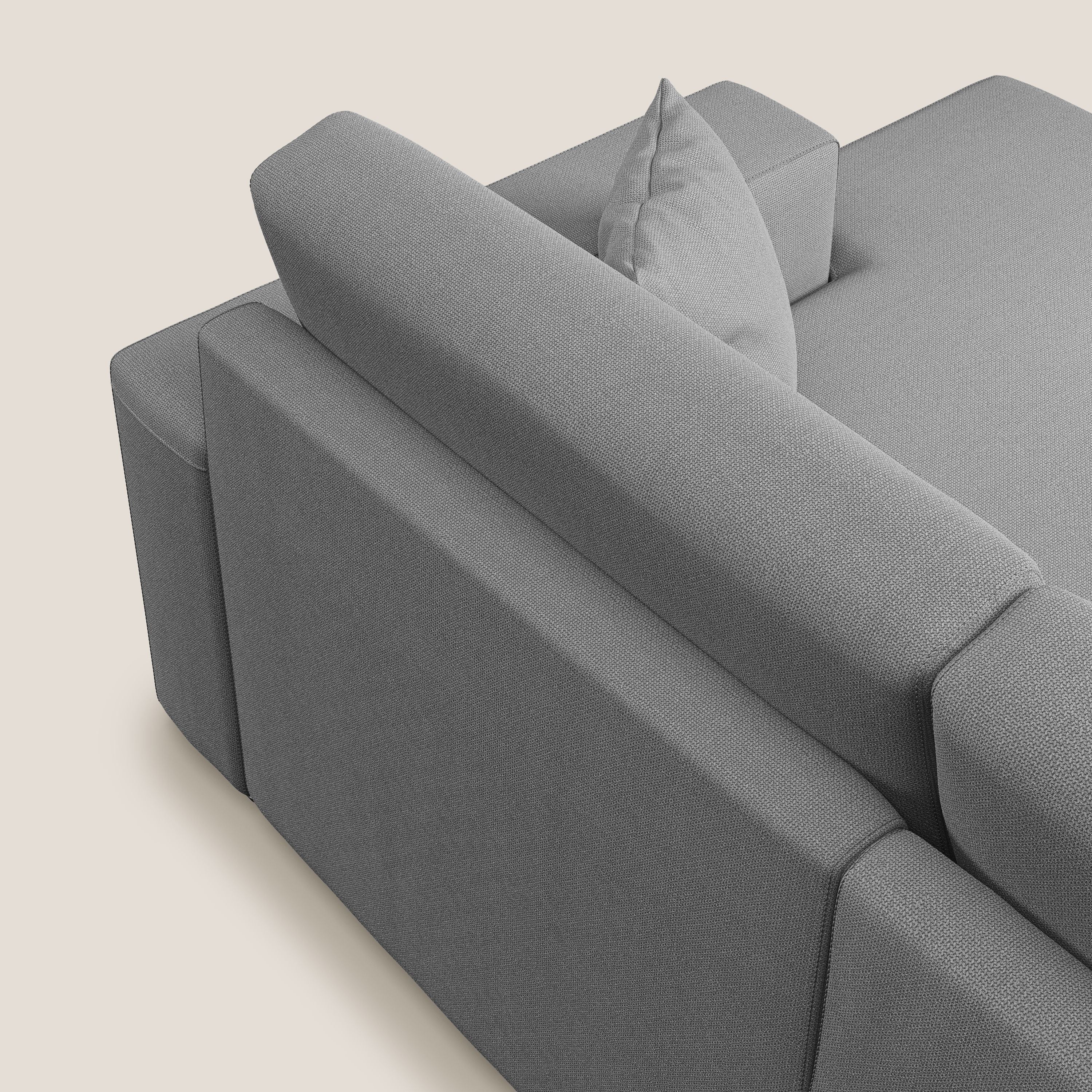 Marte divano angolare in tessuto smacchiabile impermeabile T08 grigio - divani.store