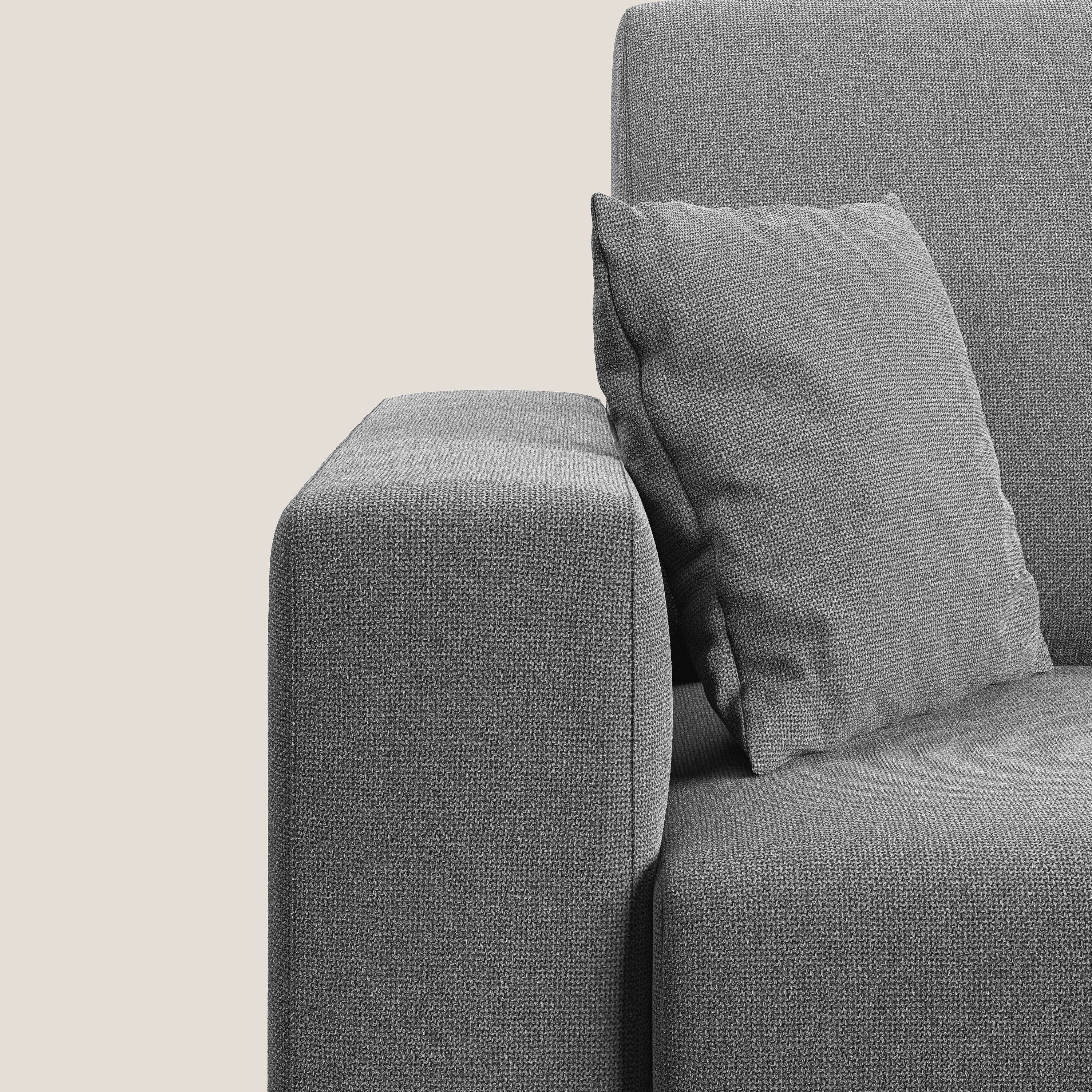 Marte divano angolare in tessuto smacchiabile impermeabile T08 grigio - divani.store