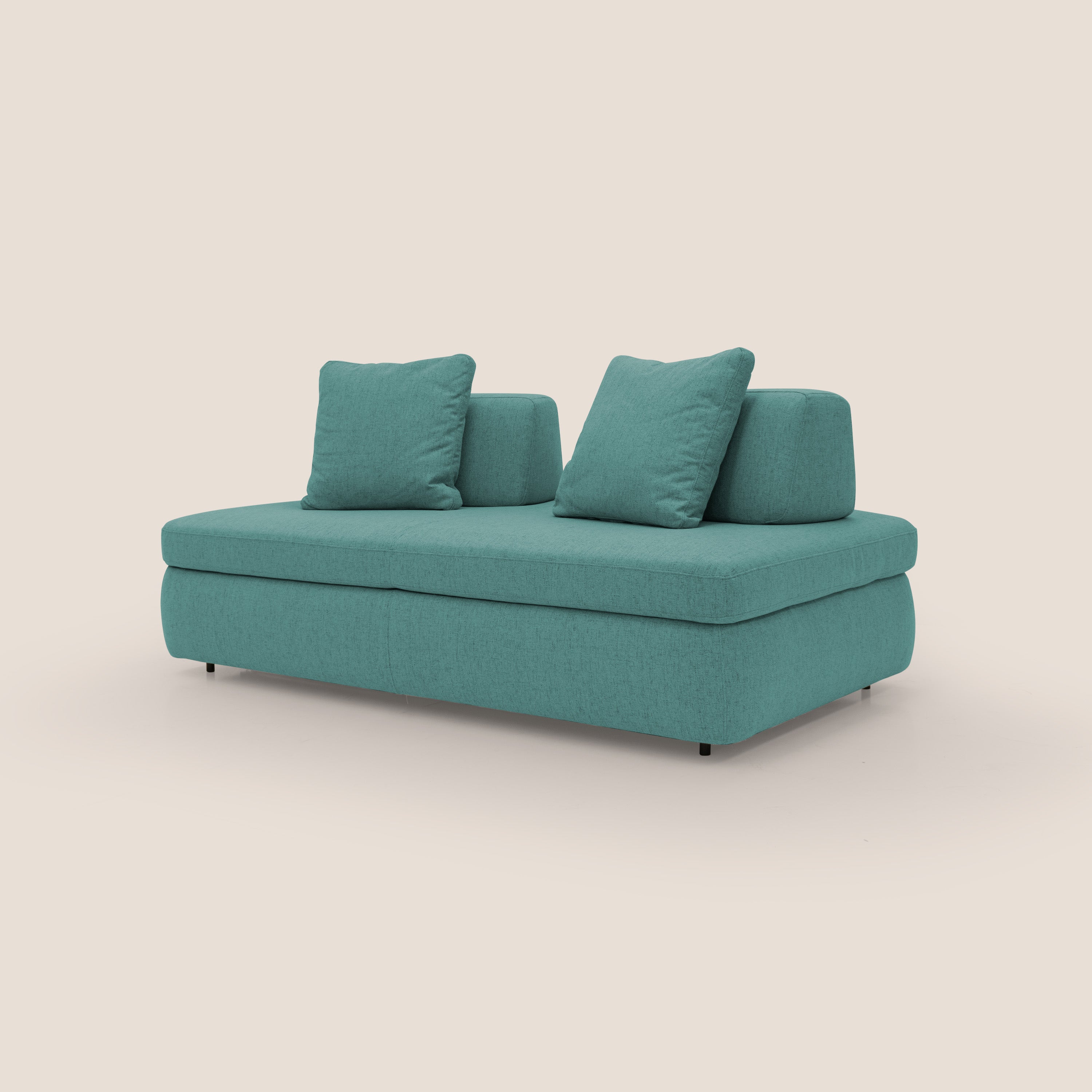 Gransasso Divano letto matrimoniale dal DESIGN innovativo in tessuto impermeabile T03 verde acqua - divani.store
