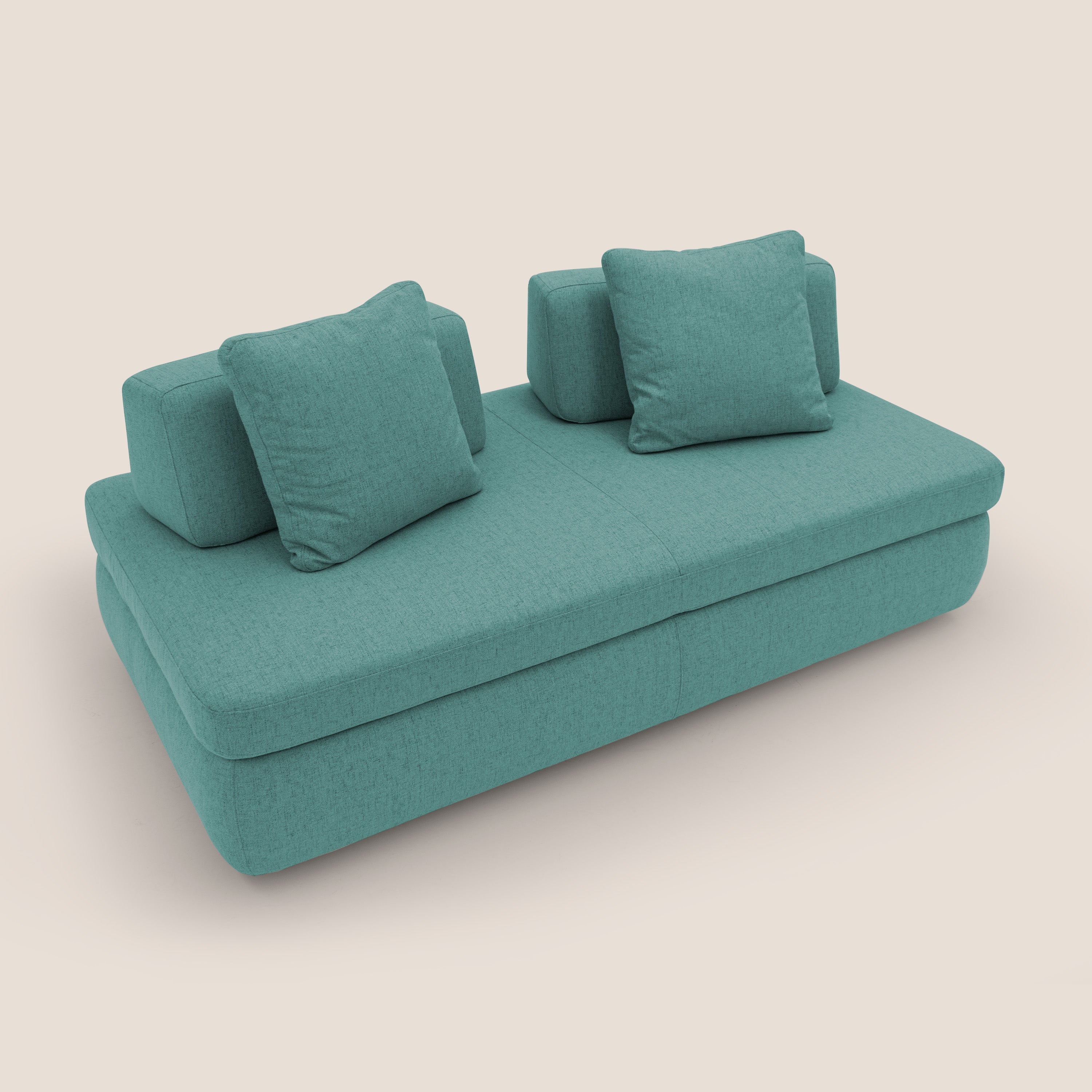 Gransasso Divano letto matrimoniale dal DESIGN innovativo in tessuto impermeabile T03 verde acqua - divani.store