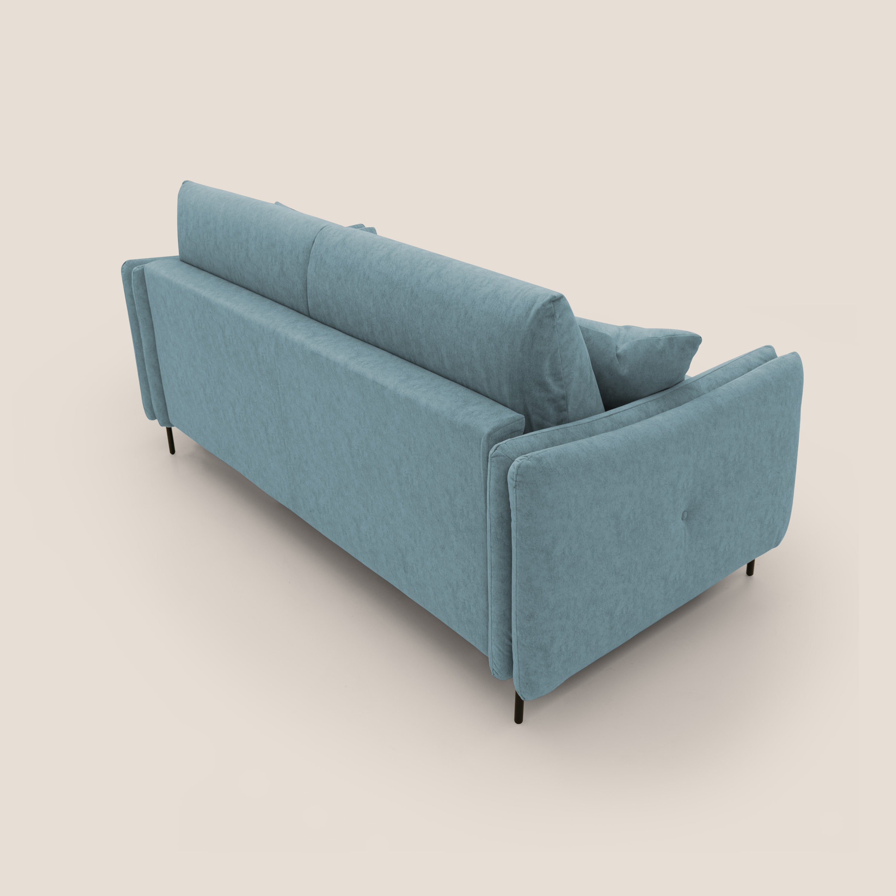 Gregory Divano letto con materasso h18 cm in microfibra effetto velluto impermeabile T09 carta da zucchero - divani.store