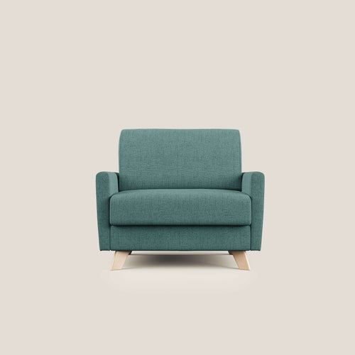 Edgar poltrona letto in tessuto felis impermeabile T03 verde acqua - divani.store