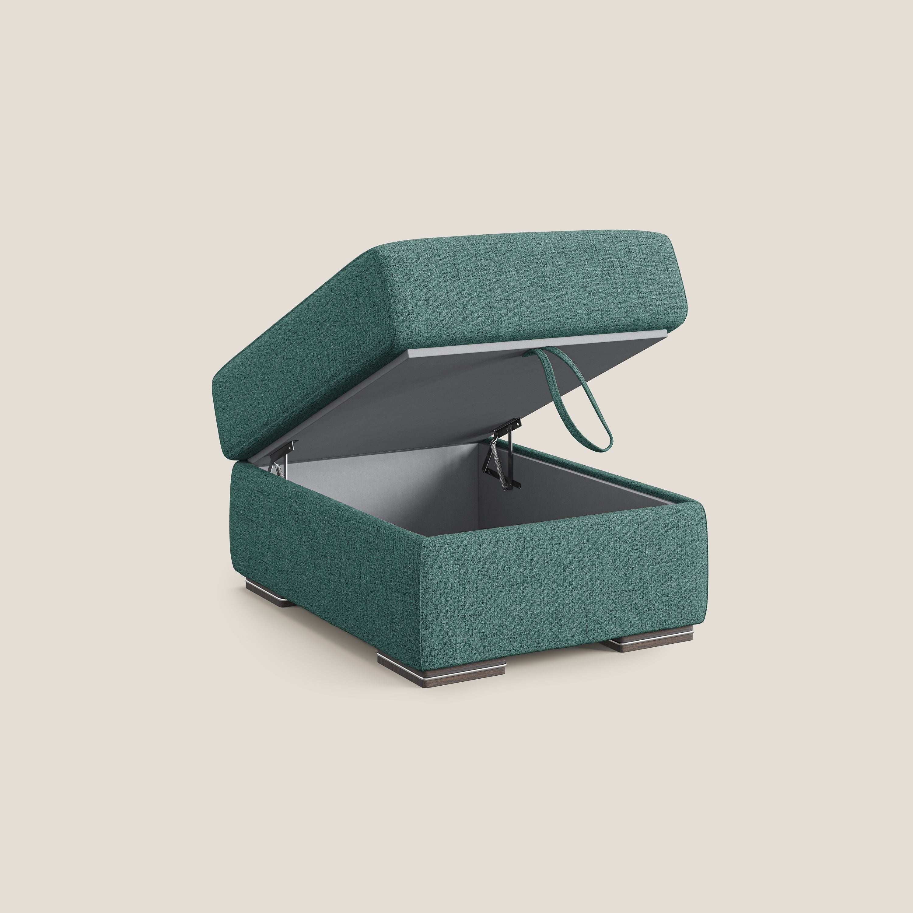 Sun pouf apribile contenitore in tessuto impermeabile fiammato T03 verde acqua - divani.store