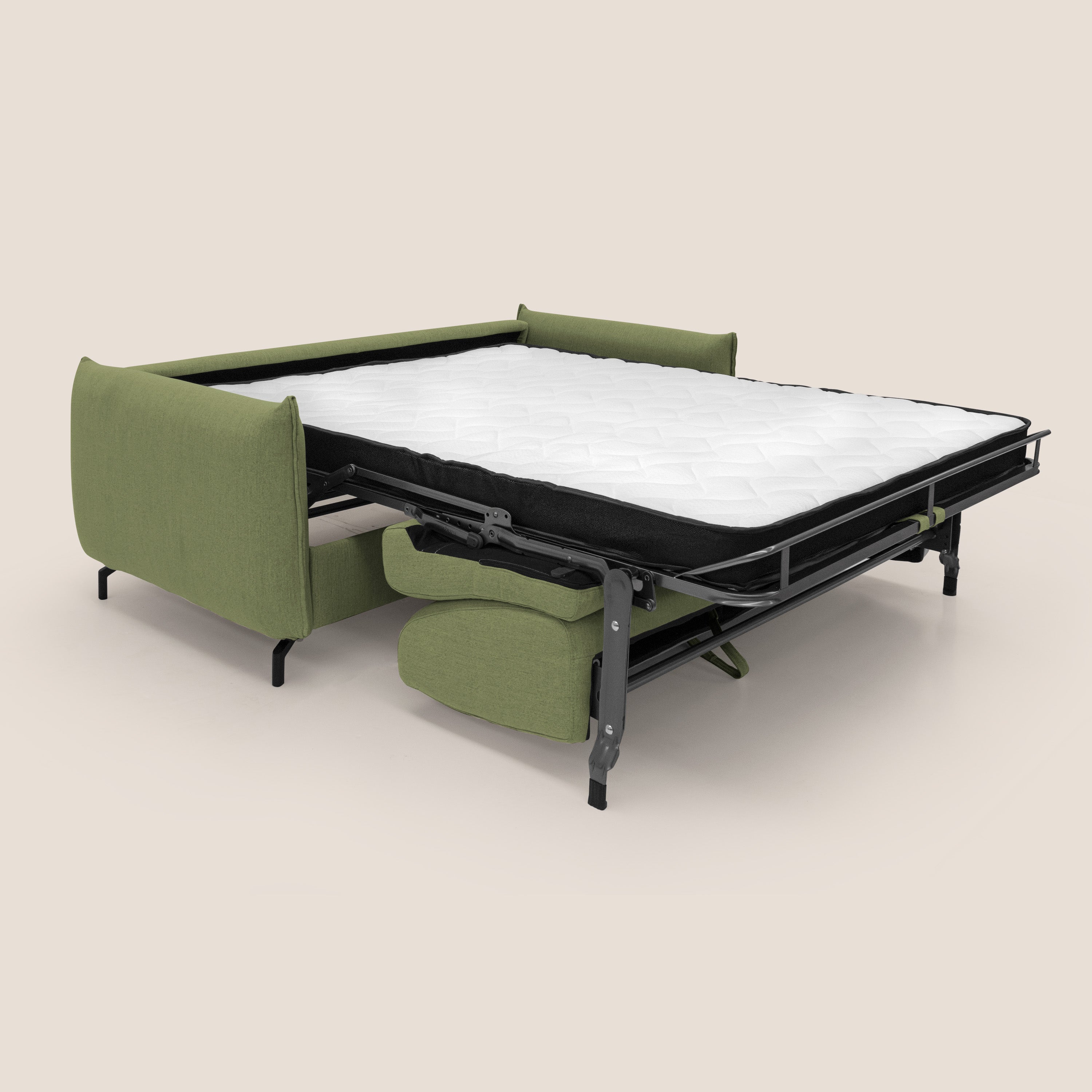 Scarlet divano letto in tessuto misto cotone impermeabile T19 verde - divani.store