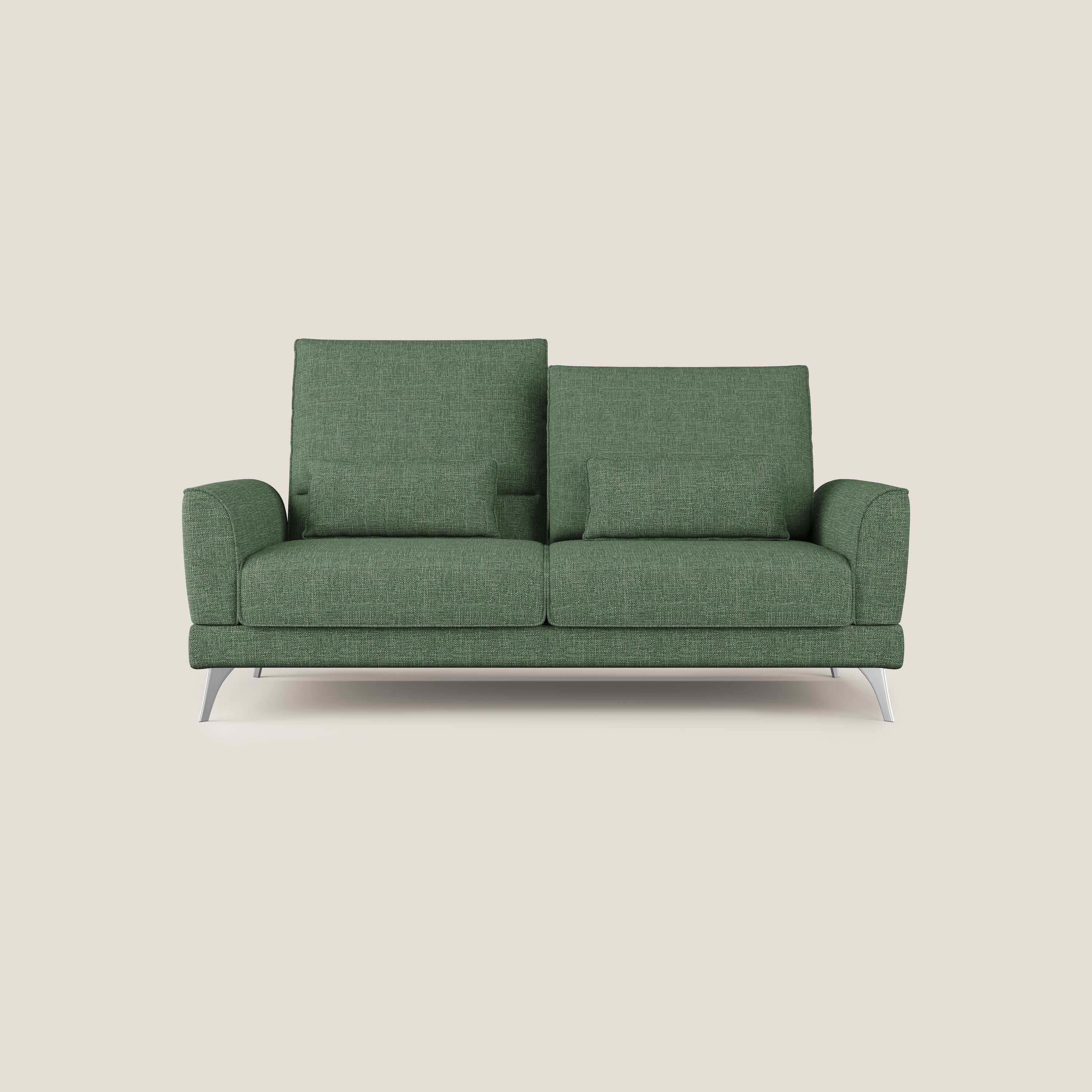 Tommy Divano relax con schienali traslanti in morbido tessuto fiammato T06 verde - divani.store