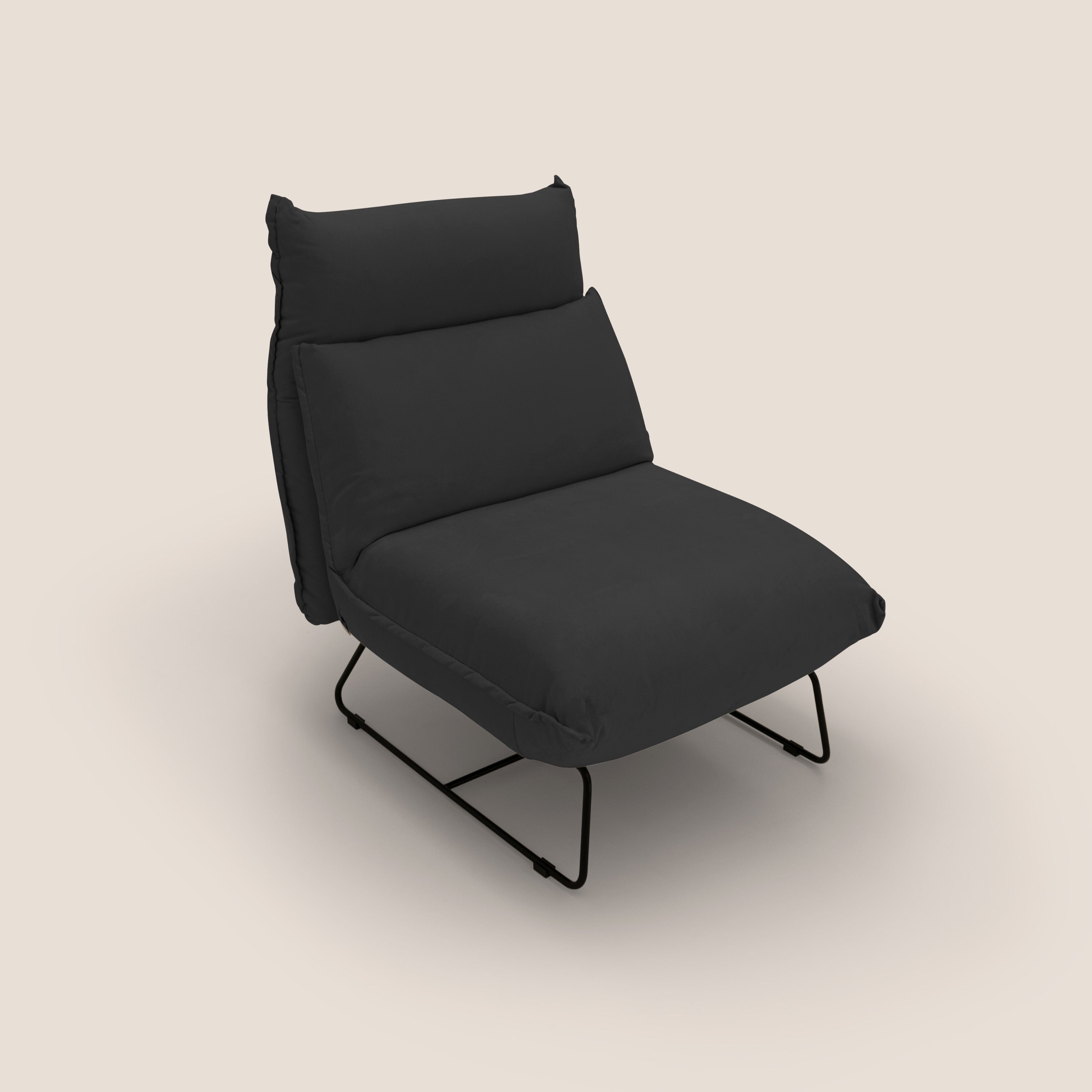 Tessa Poltroncina dal design moderno in morbida microfibra smacchiabile T11 nero - divani.store
