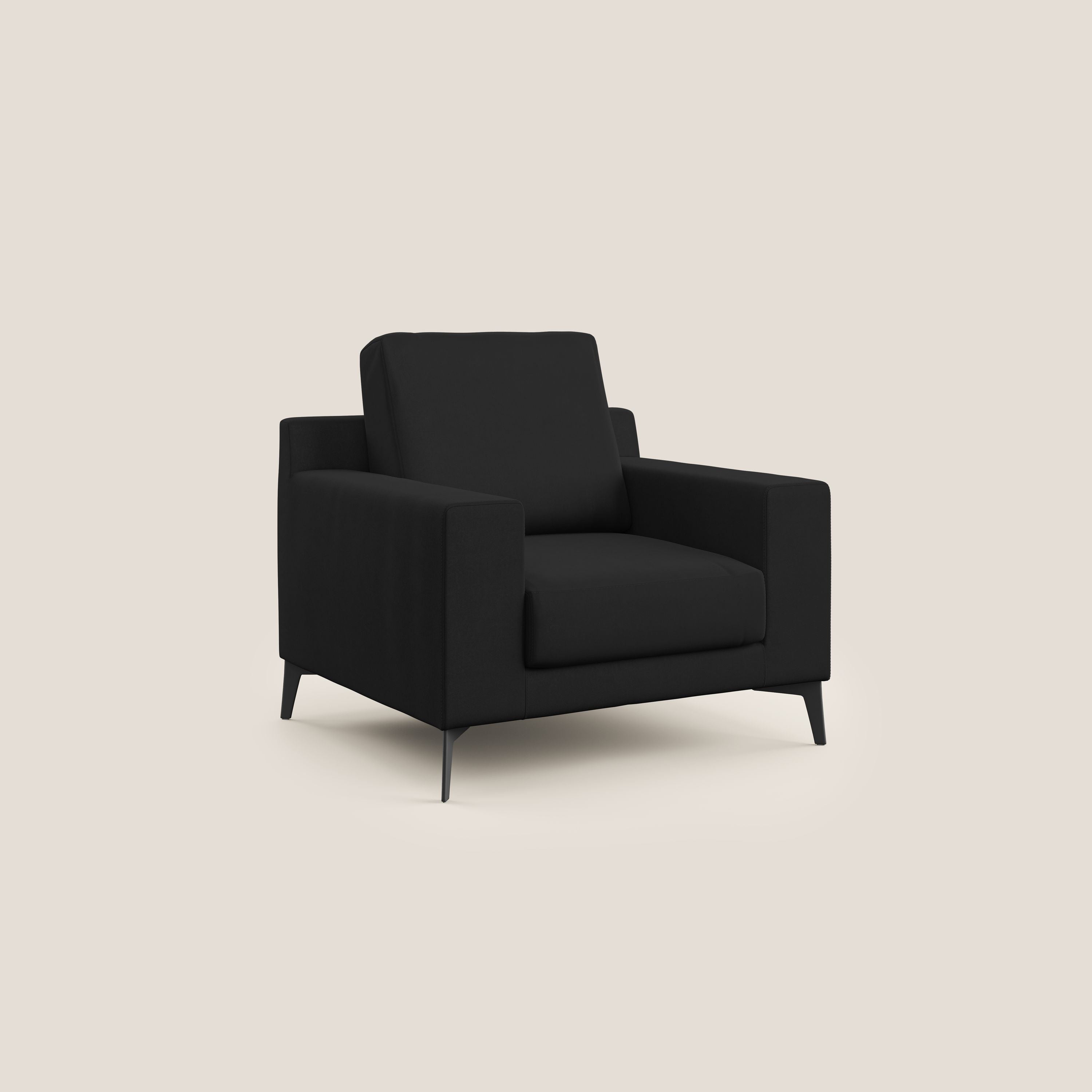 Prestige poltroncina moderna in microfibra smacchiabile T11 nero - divani.store