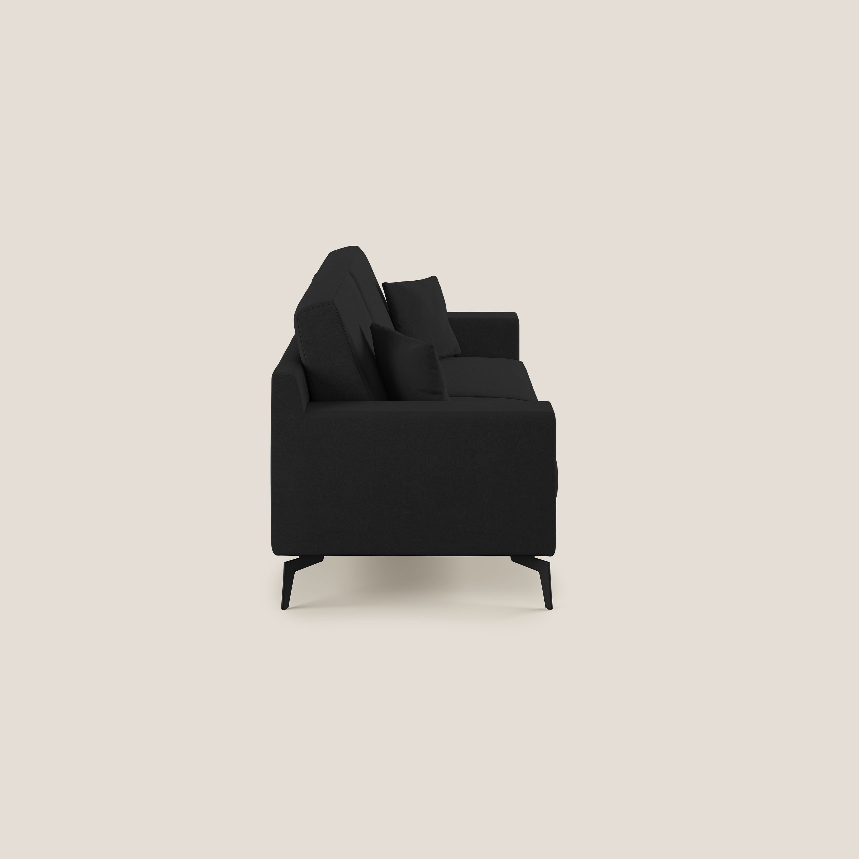 Prestige divano moderno in microfibra smacchiabile T11 nero - divani.store