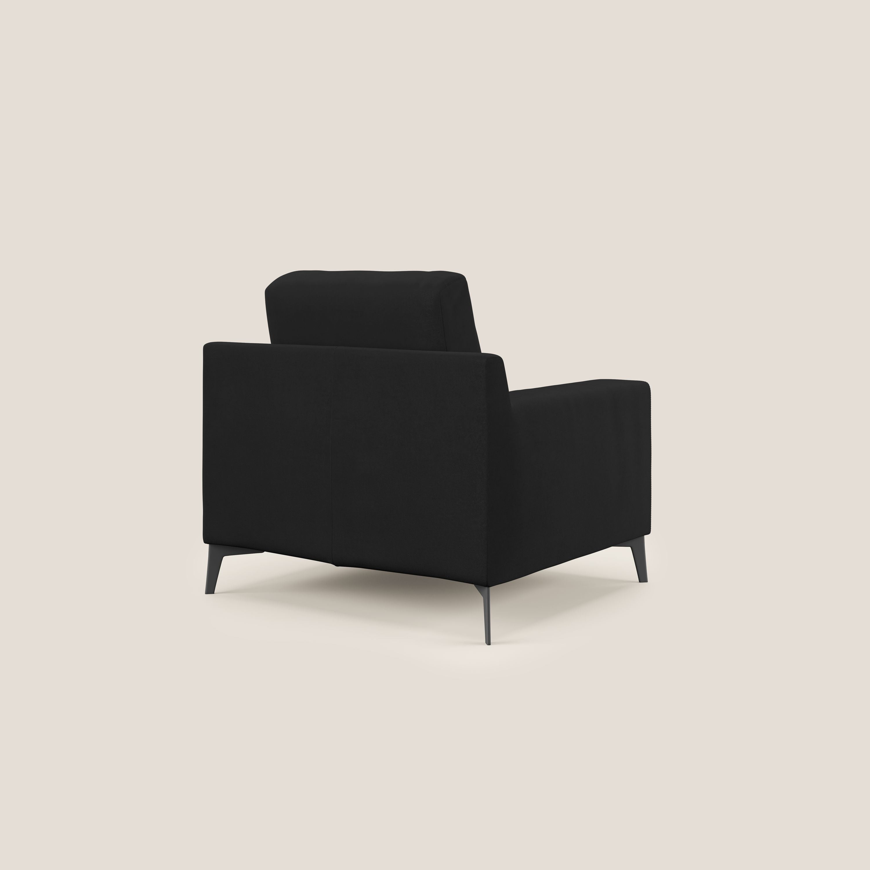 Prestige poltroncina moderna in microfibra smacchiabile T11 nero - divani.store