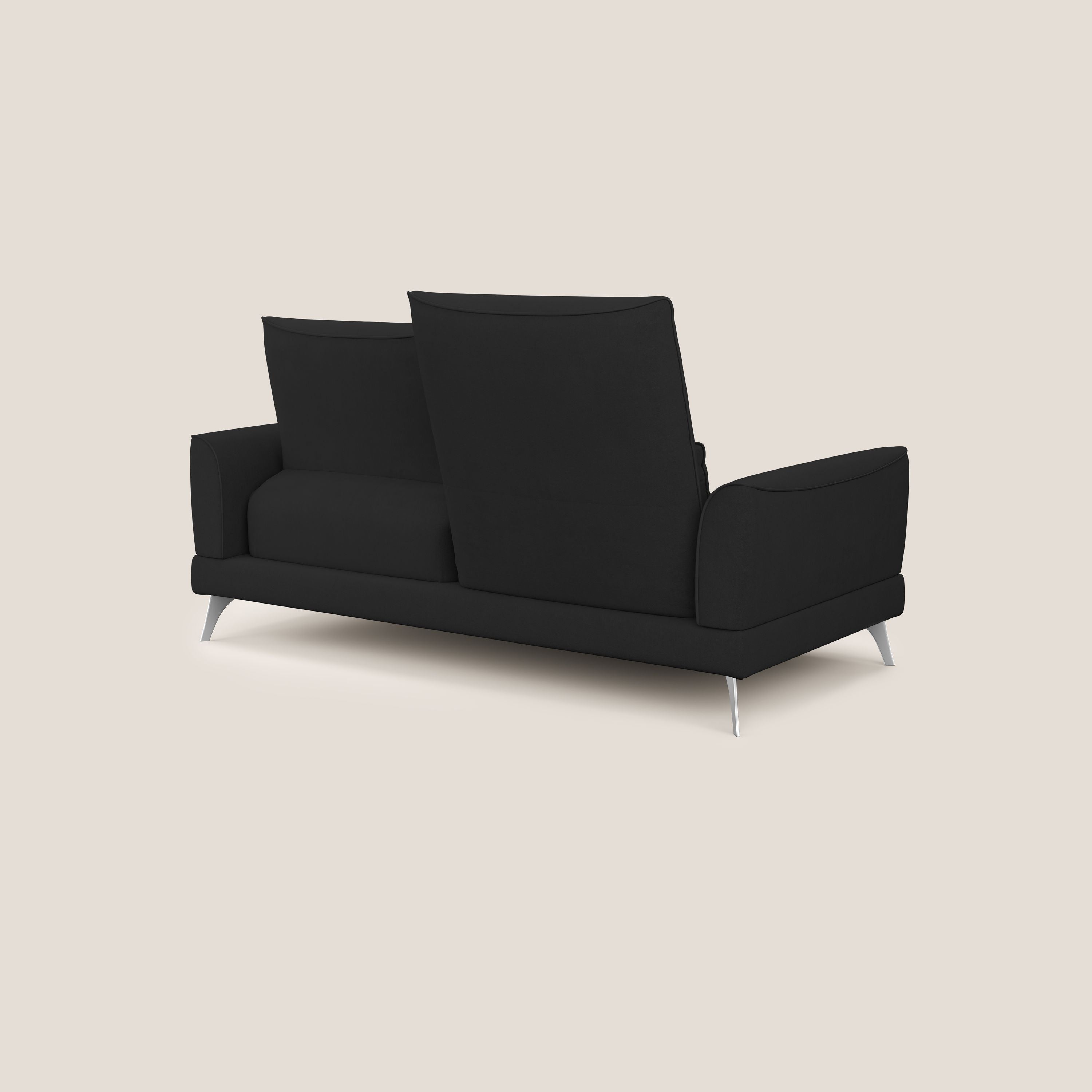 Tommy Divano relax con schienali traslanti in microfibra smacchiabile T11 nero - divani.store