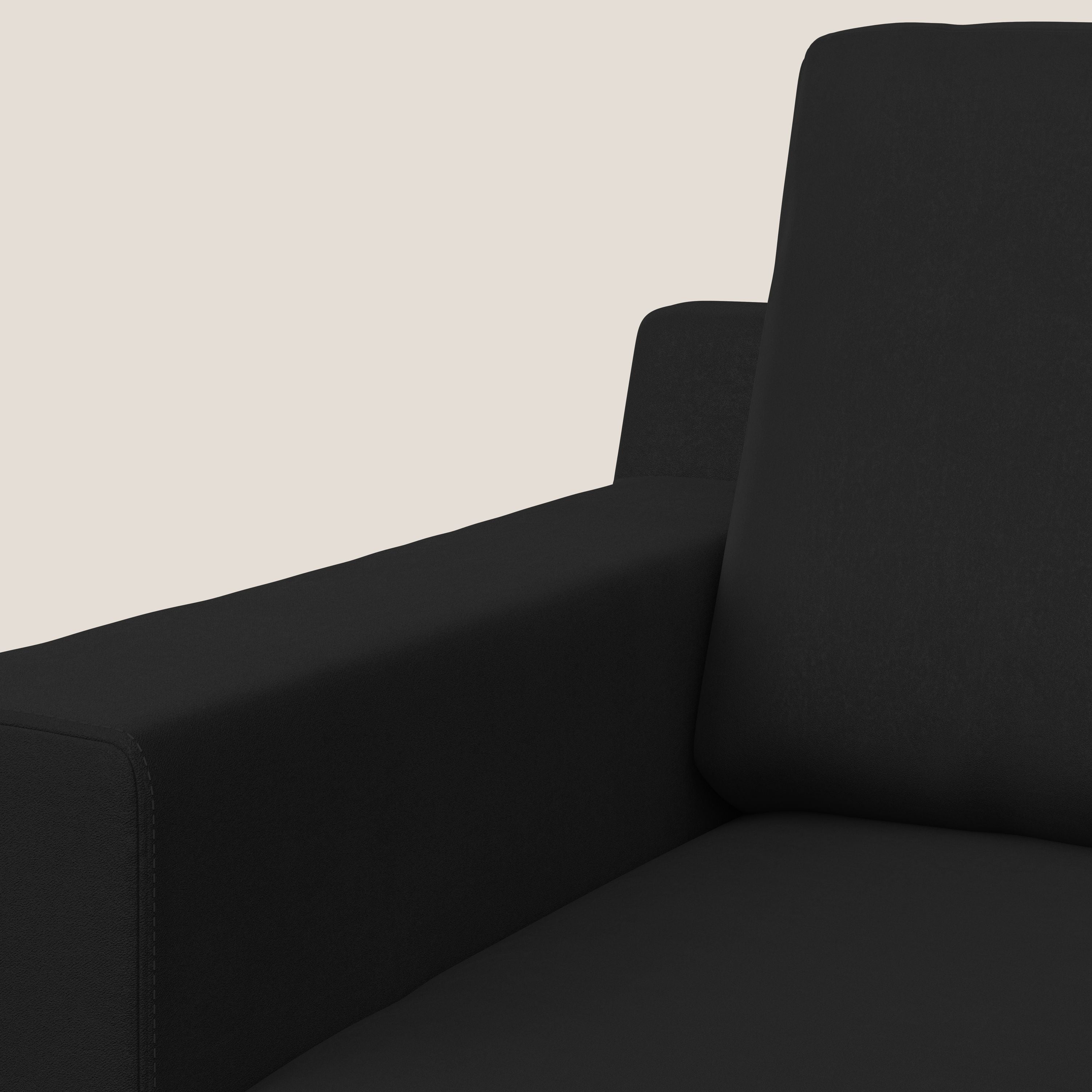 Prestige poltroncina moderna in microfibra smacchiabile T11 nero - divani.store