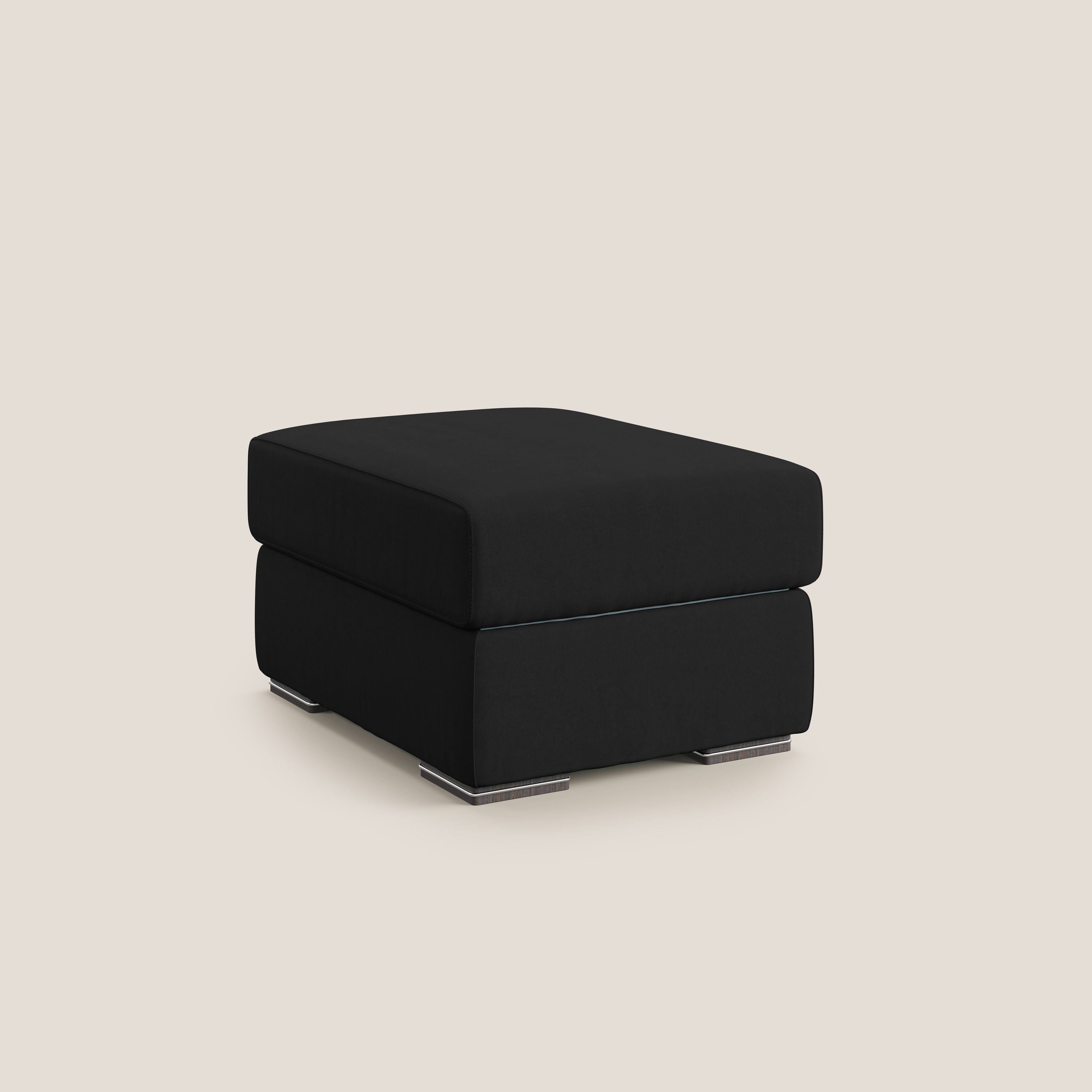 Sun pouf apribile contenitore in microfibra smacchiabile T11 nero - divani.store