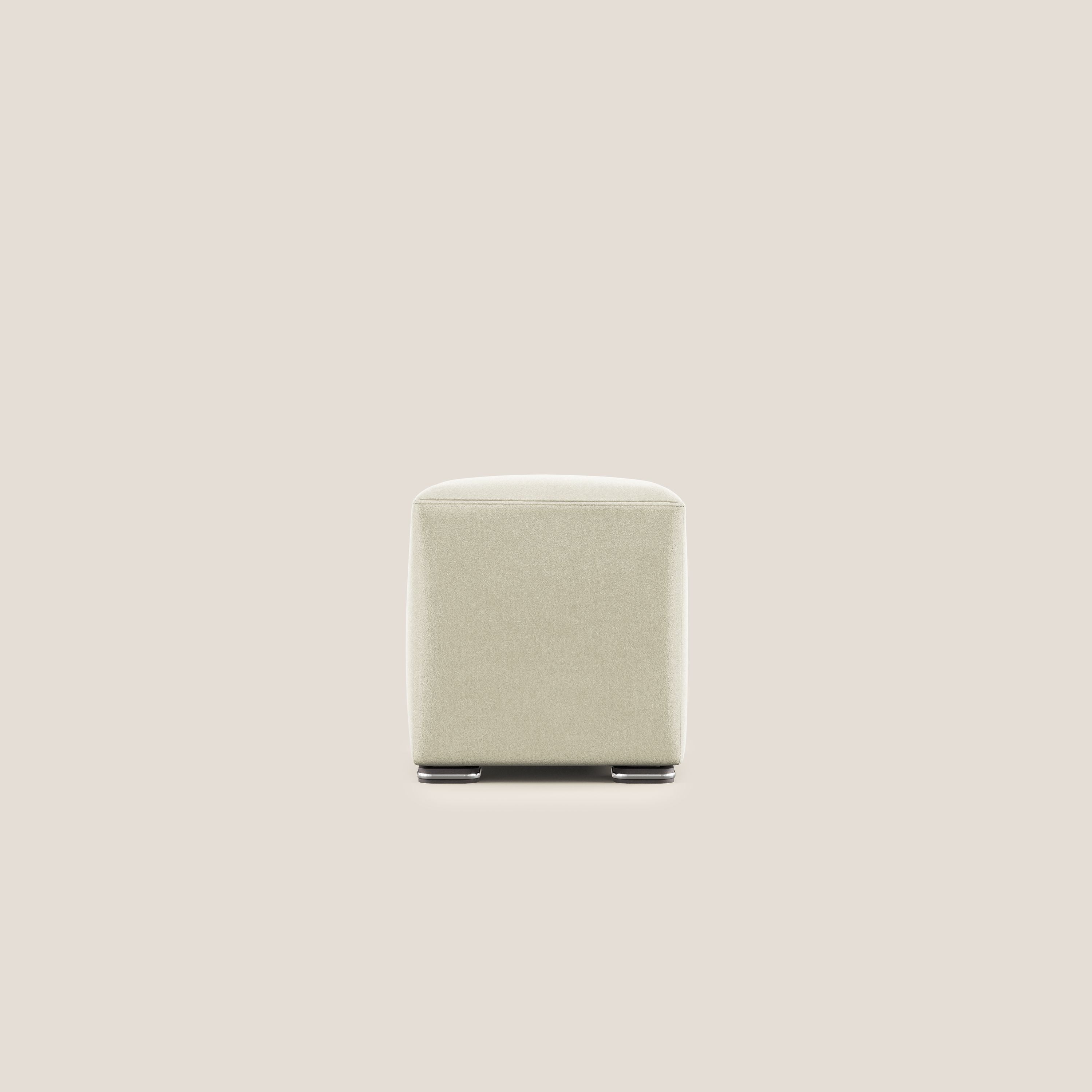 Cube pouf in microfibra smacchiabile T11 panna - divani.store