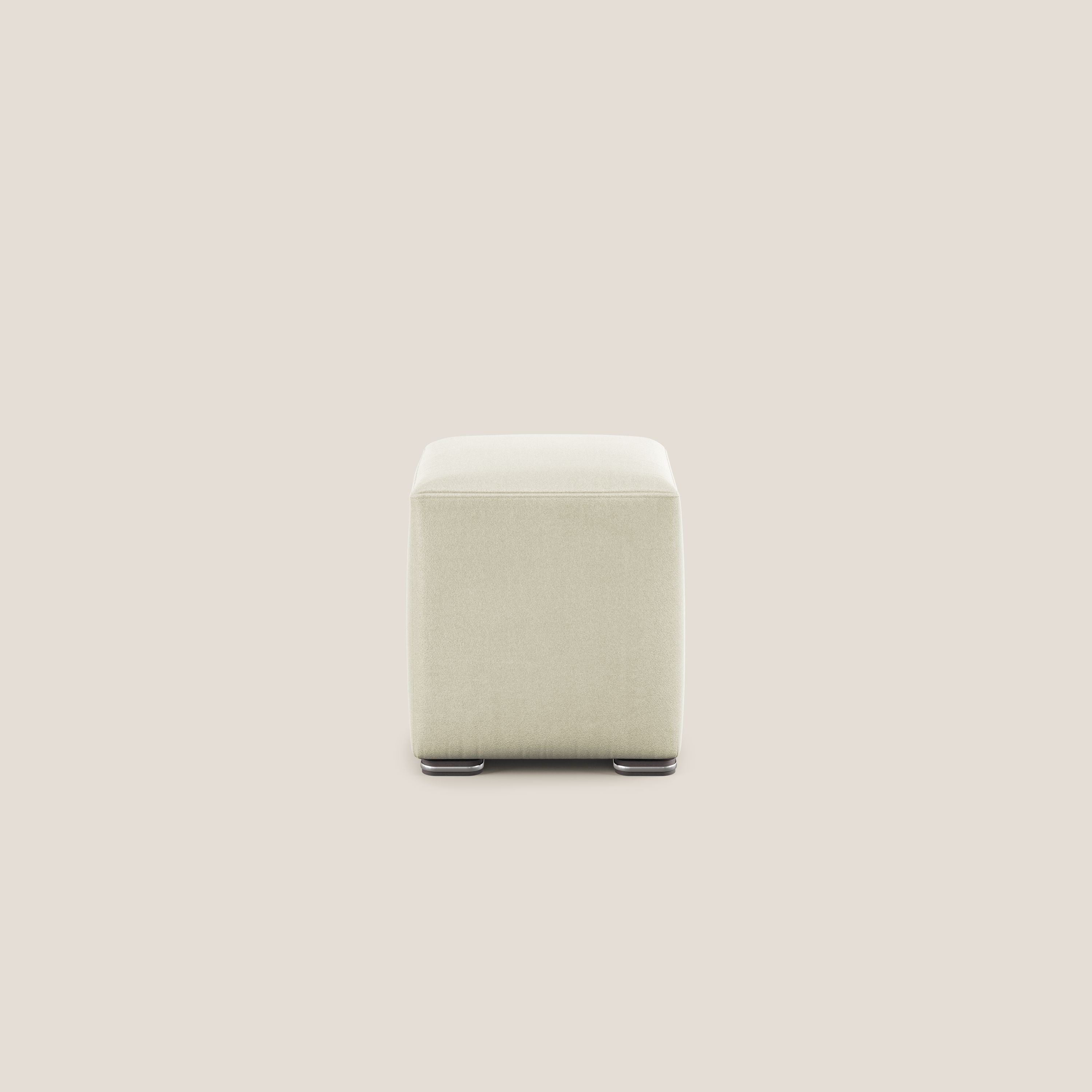 Cube pouf in microfibra smacchiabile T11 panna - divani.store