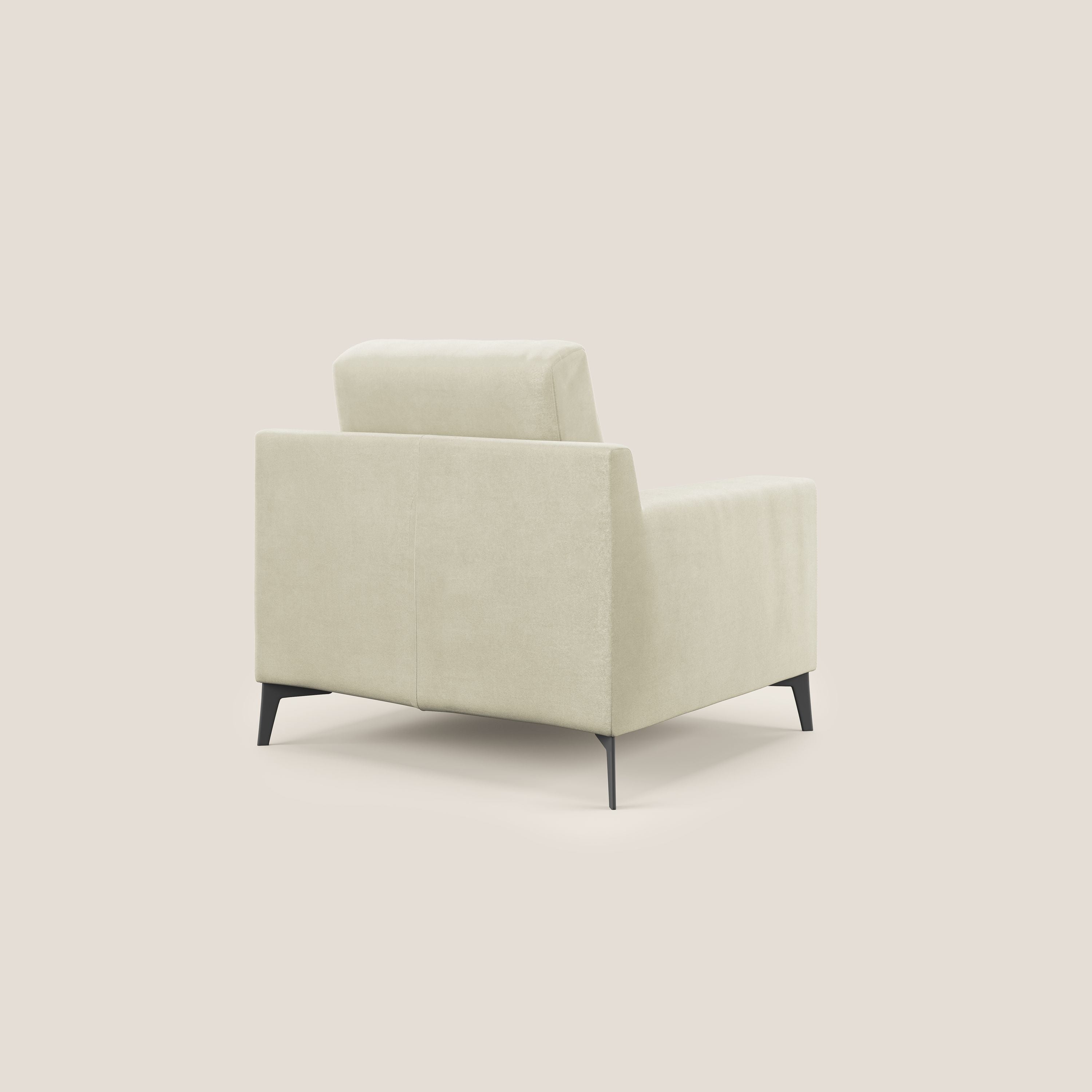 Prestige poltroncina moderna in microfibra smacchiabile T11 panna - divani.store