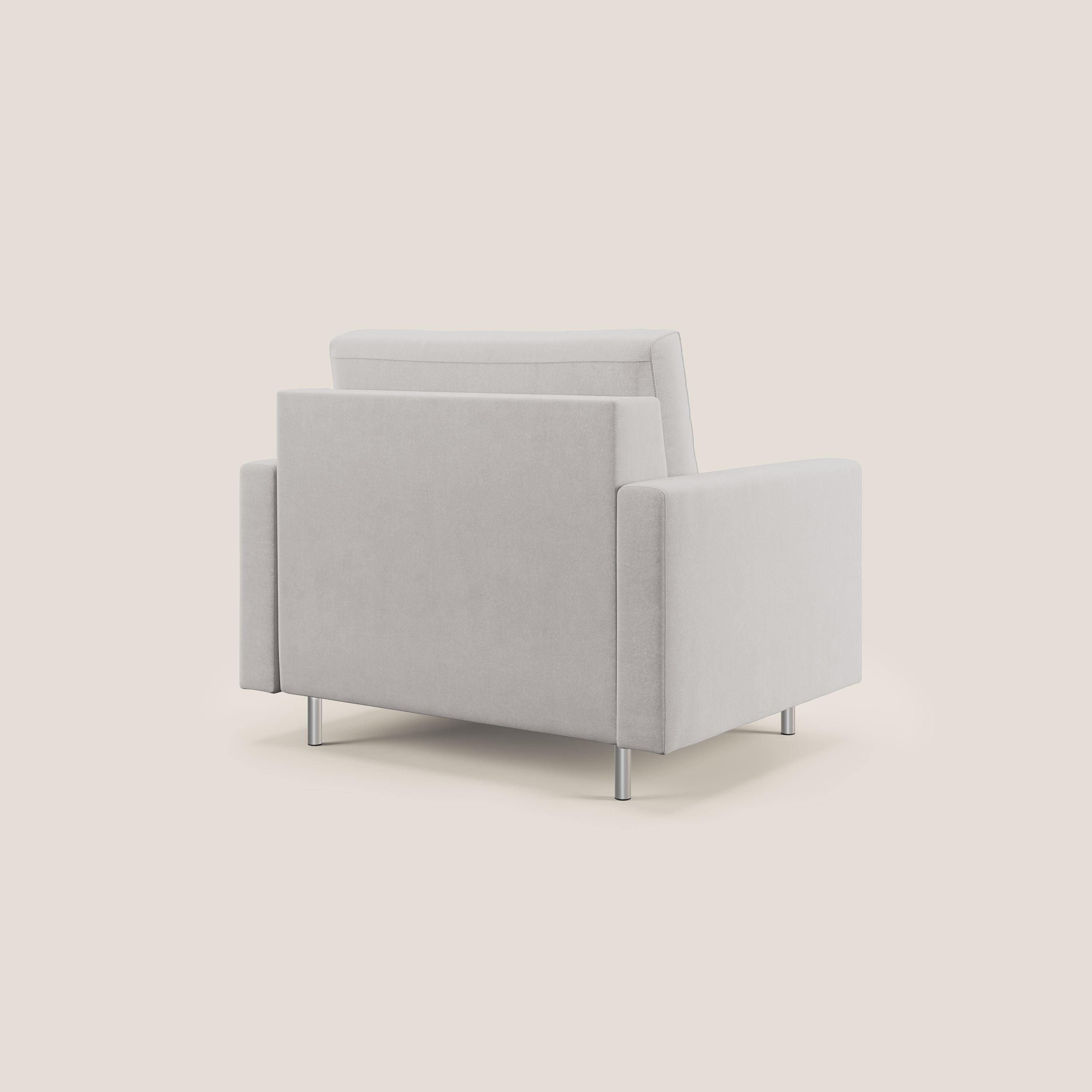 Megan poltrona letto in microfibra smacchiabile T11 grigio chiaro - divani.store